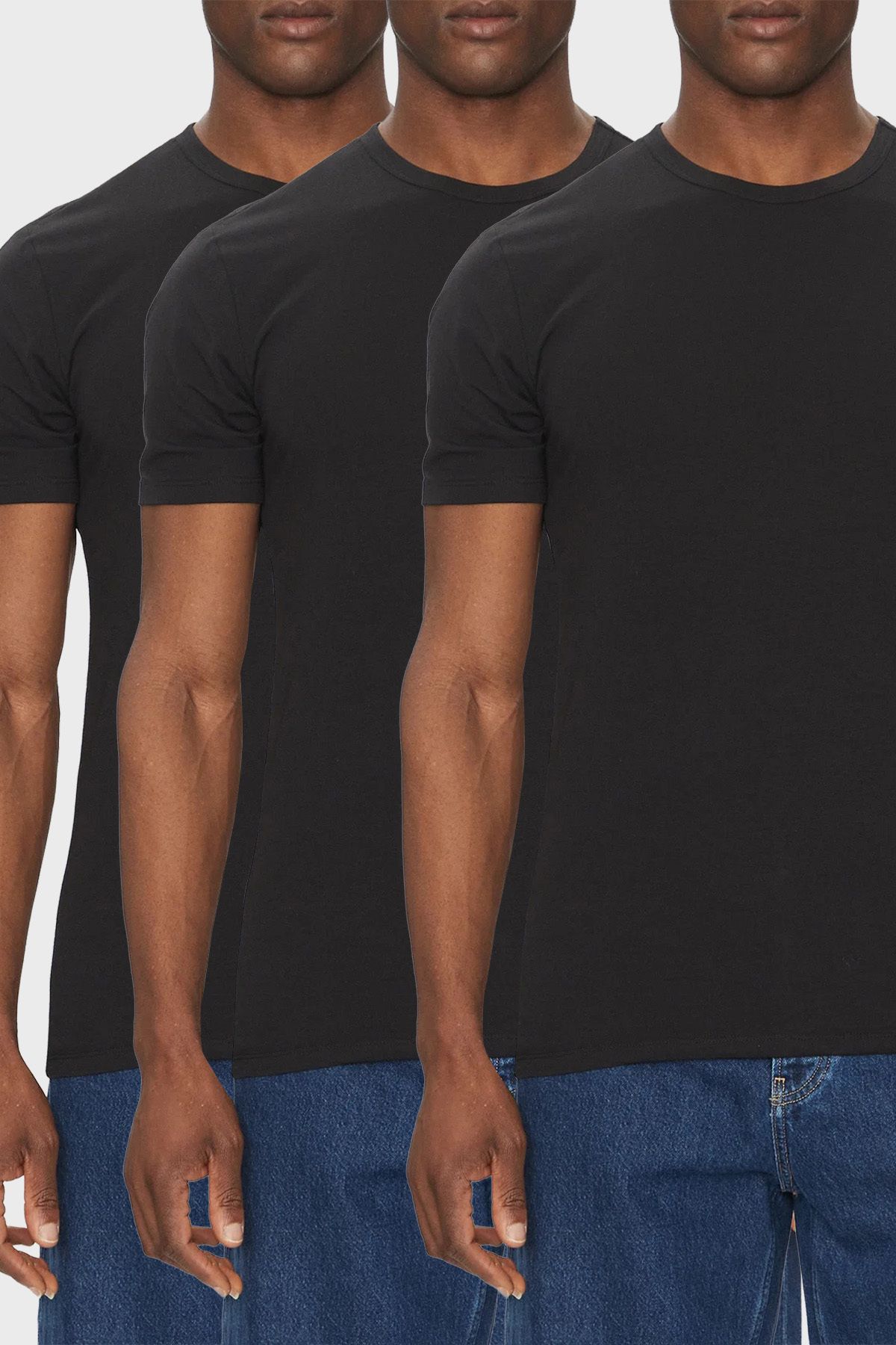 Calvin Klein Streç Pamuklu Regular Fit Bisiklet Yaka 3 Pack T Shirt LV00NB4185UB1 Erkek T SHİRT LV00