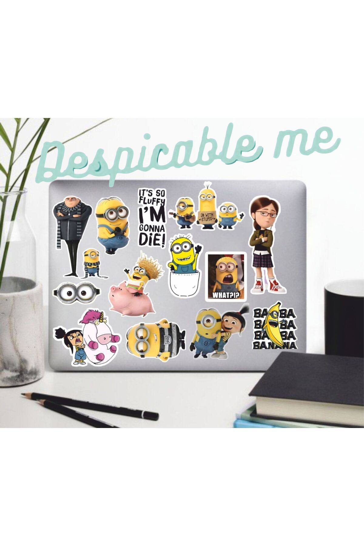 hediyenebak Minyonlar Sticker Seti | Laptop Ajanda PC Tablet Telefon Defter Etiket Bullet Journal