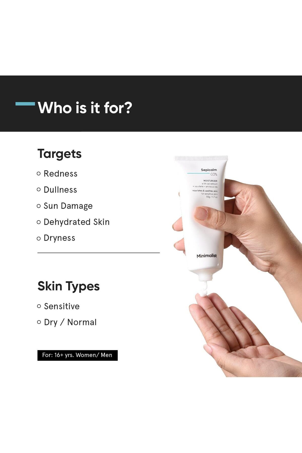 Minimalist-3% Sepicalm With Oats Face Moisturizer Cream for Sensitive Skin | Lightweight | Calming | Reduces Re 3