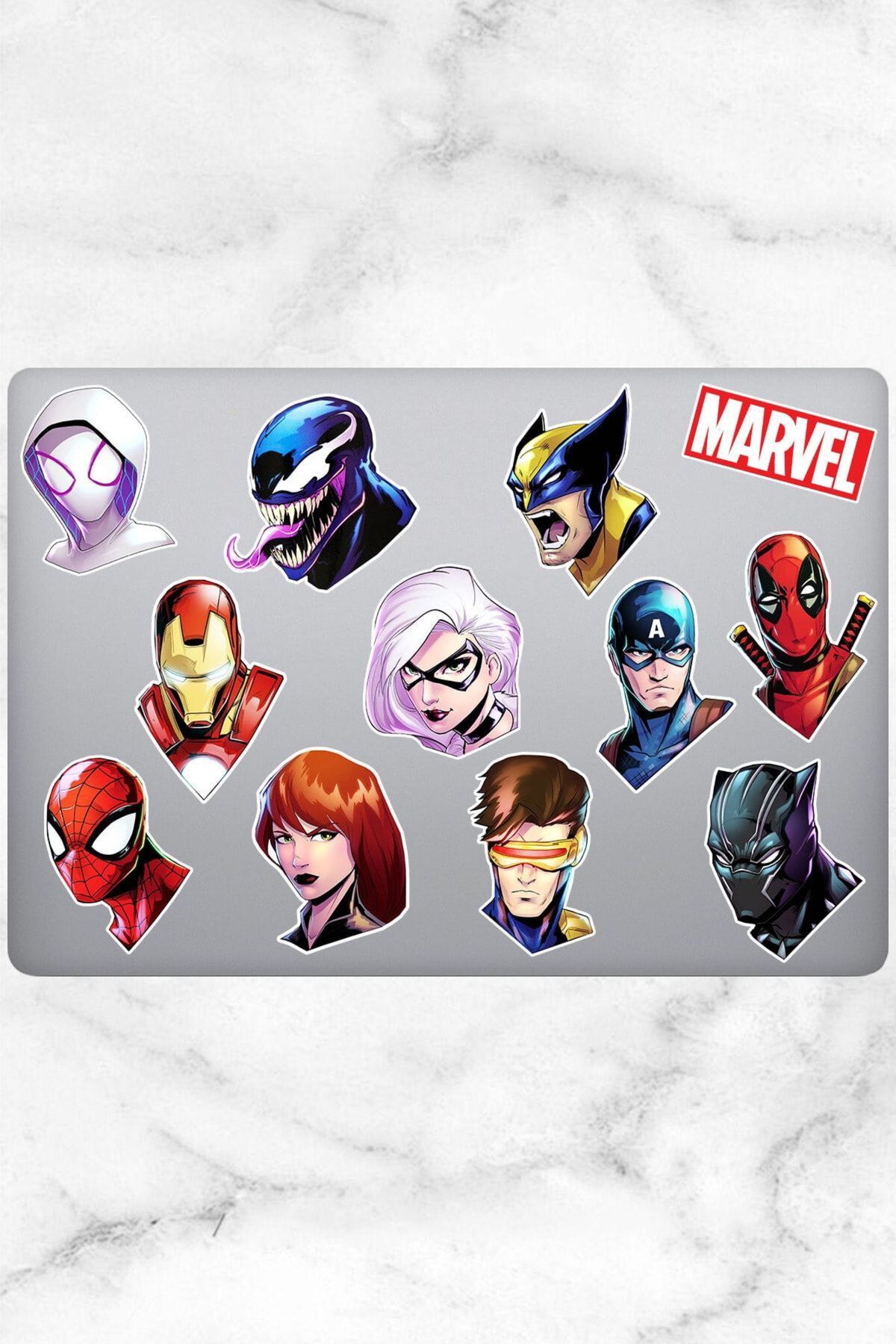 hediyenebak MAarvel Temalı Seri 2 Sticker Seti | Laptop Ajanda PC Tablet Telefon Defter Etiket Bullet Journal