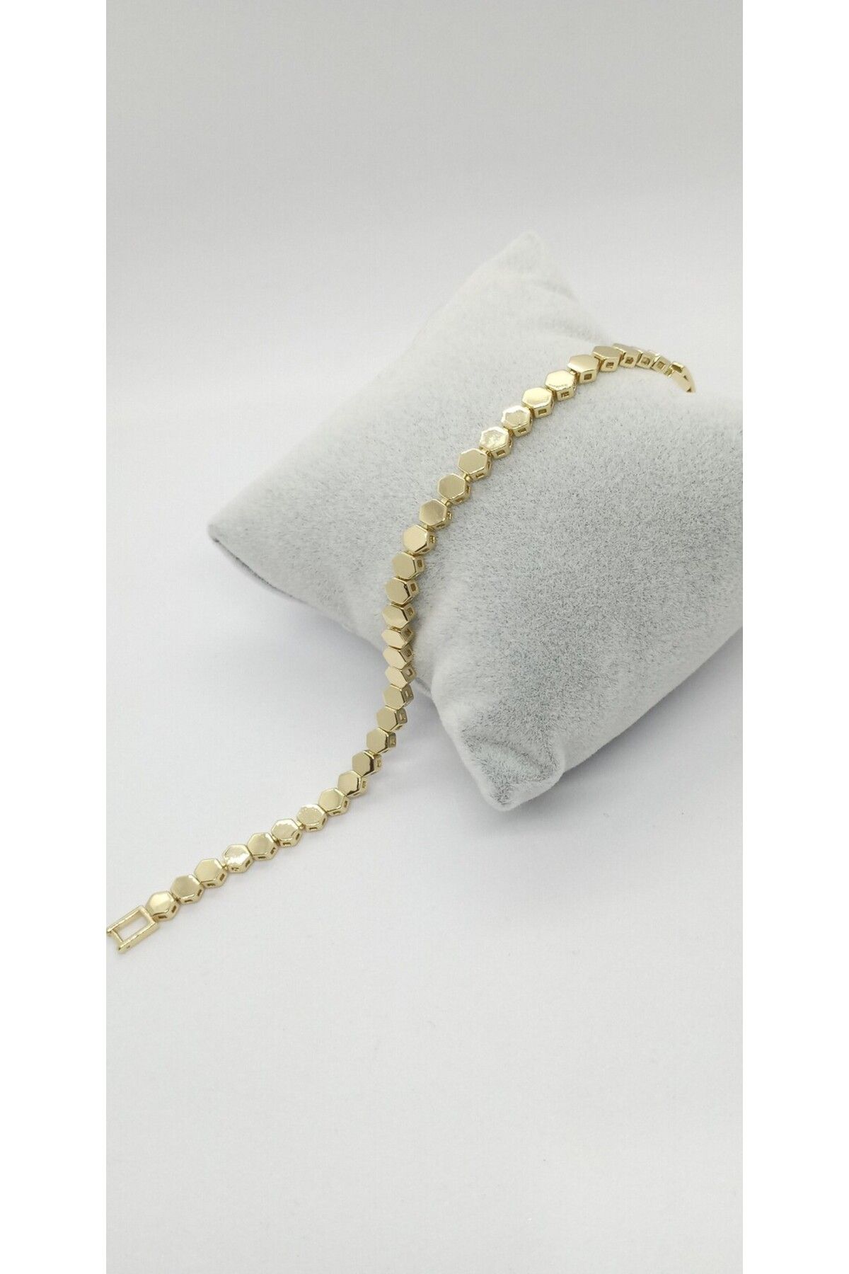 ndjewelry Gold Renk Petek Desen Bileklik