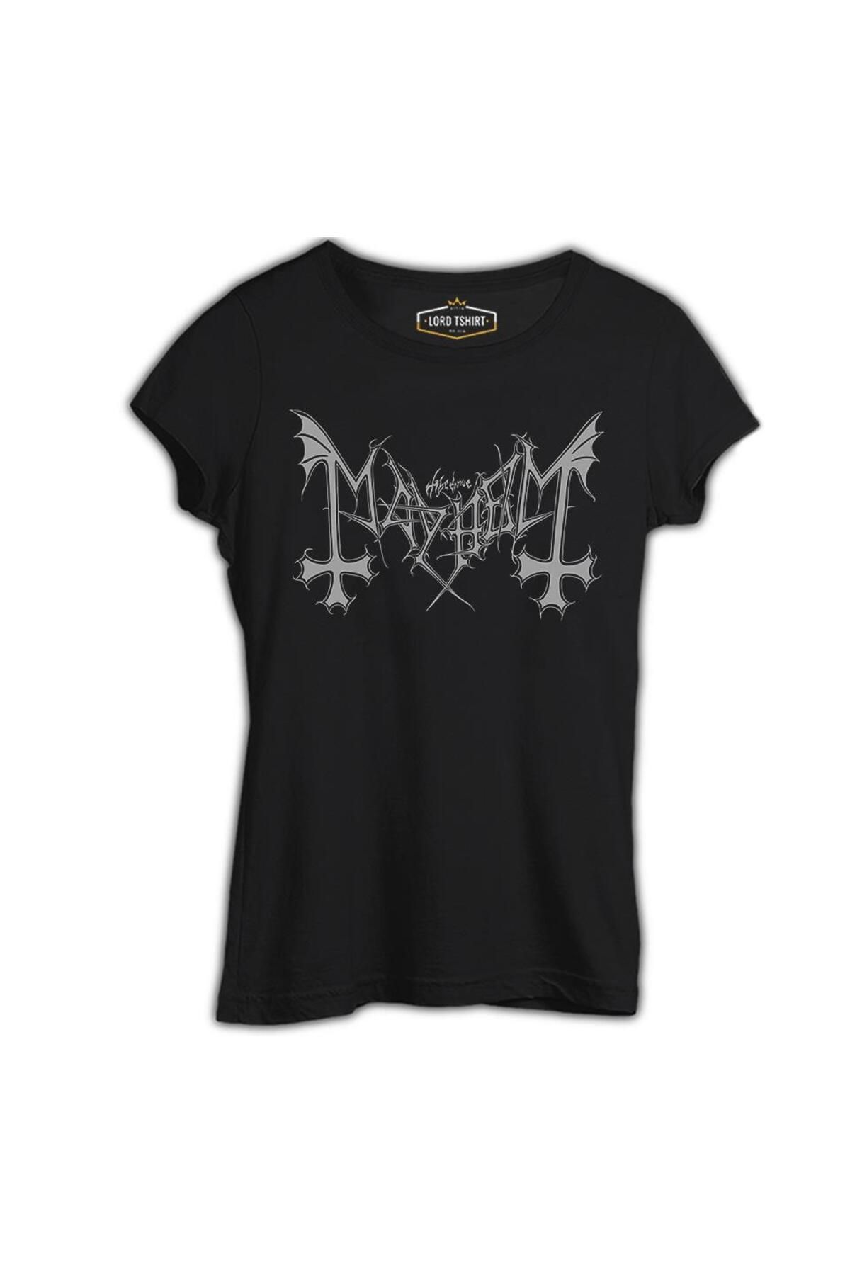 Lord T-Shirt Mayhem - Logo Gri Siyah Tshirt