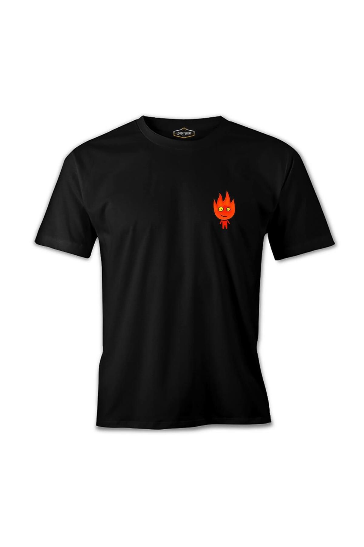 Lord T-Shirt Ateş Ve Su - Ateş Çocuk Siyah Erkek Tshirt