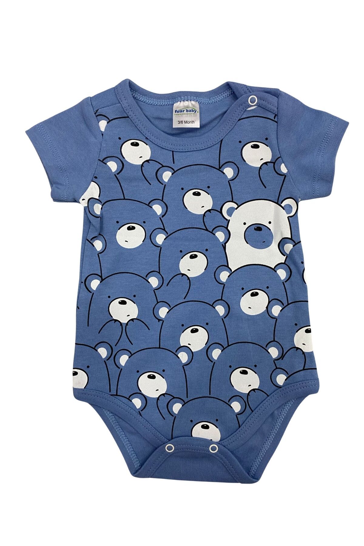 PEAR BABY Ayı Detaylı Bebek & Çocuk Çıtçıtlı Zıbın