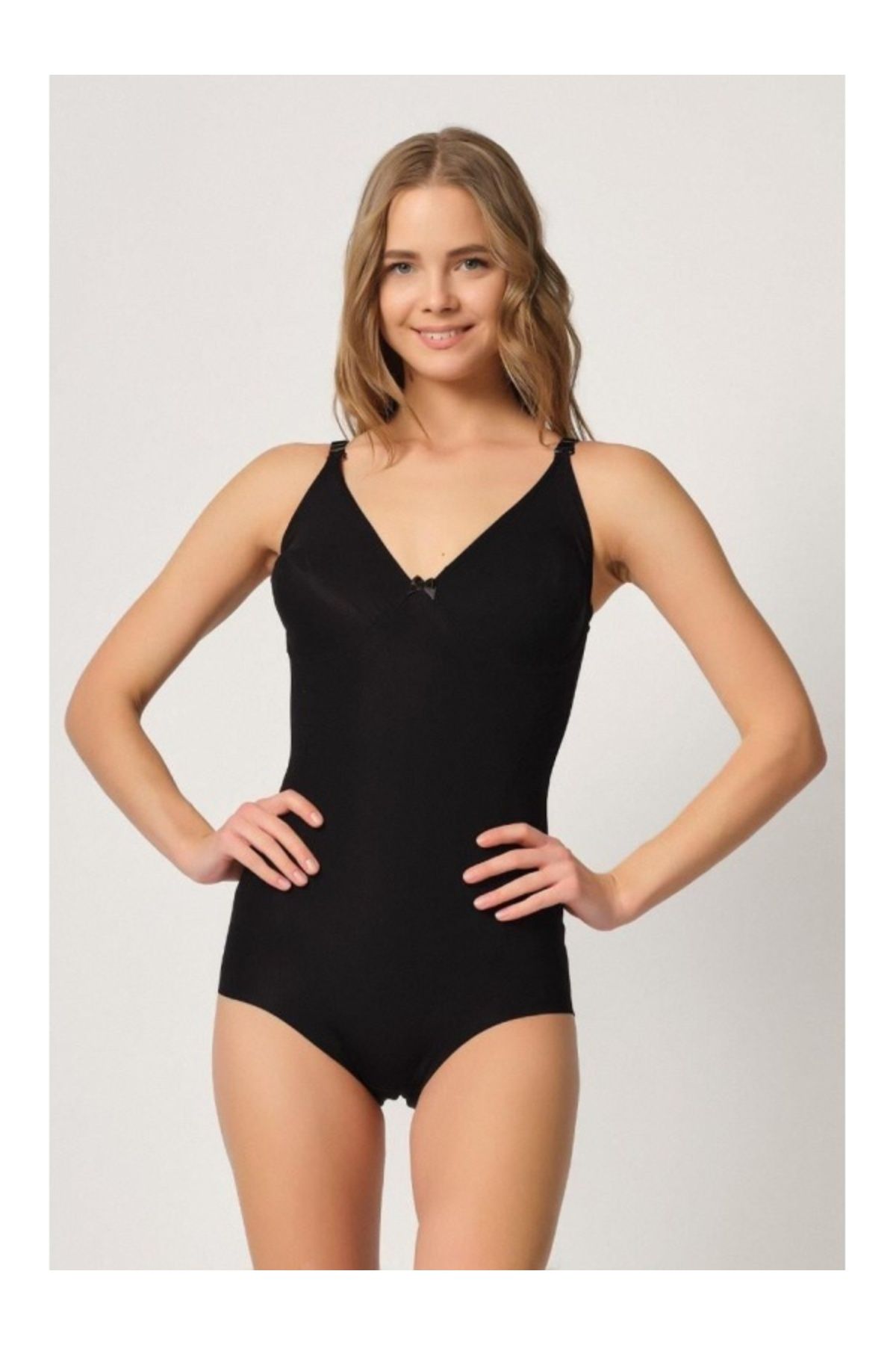 kapsulavm SİYAH MI Emay 2821 Balenli Double Boy Slip Lazer Korse
