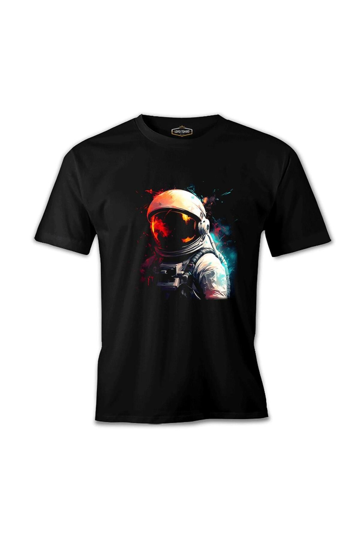Lord T-Shirt Uzayın Renkleri - Astronot Siyah Erkek Tshirt