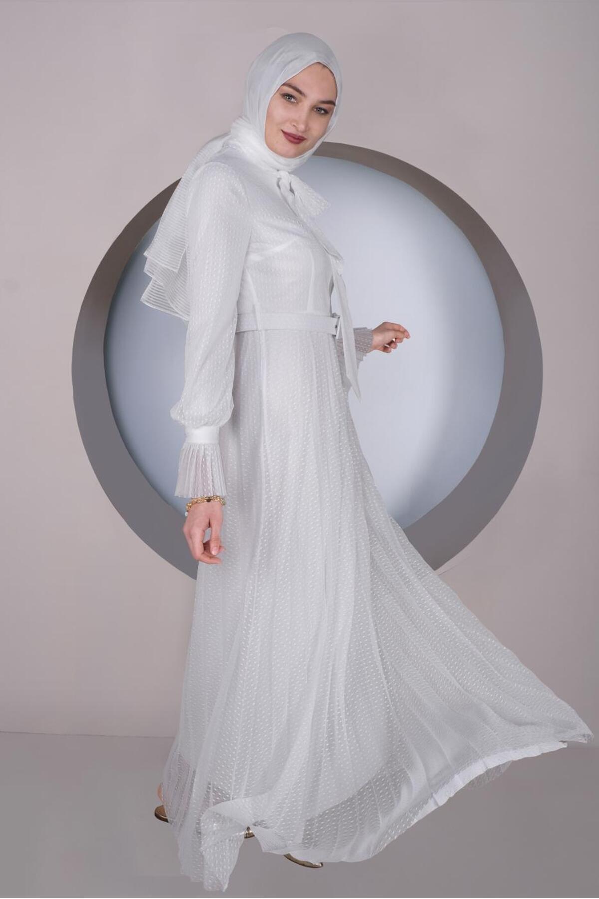 آلوینا لباس مجلسی پلیسه دار مدل 41427 آلوینا لباس مجلسی پلیسه دار مدل 41427