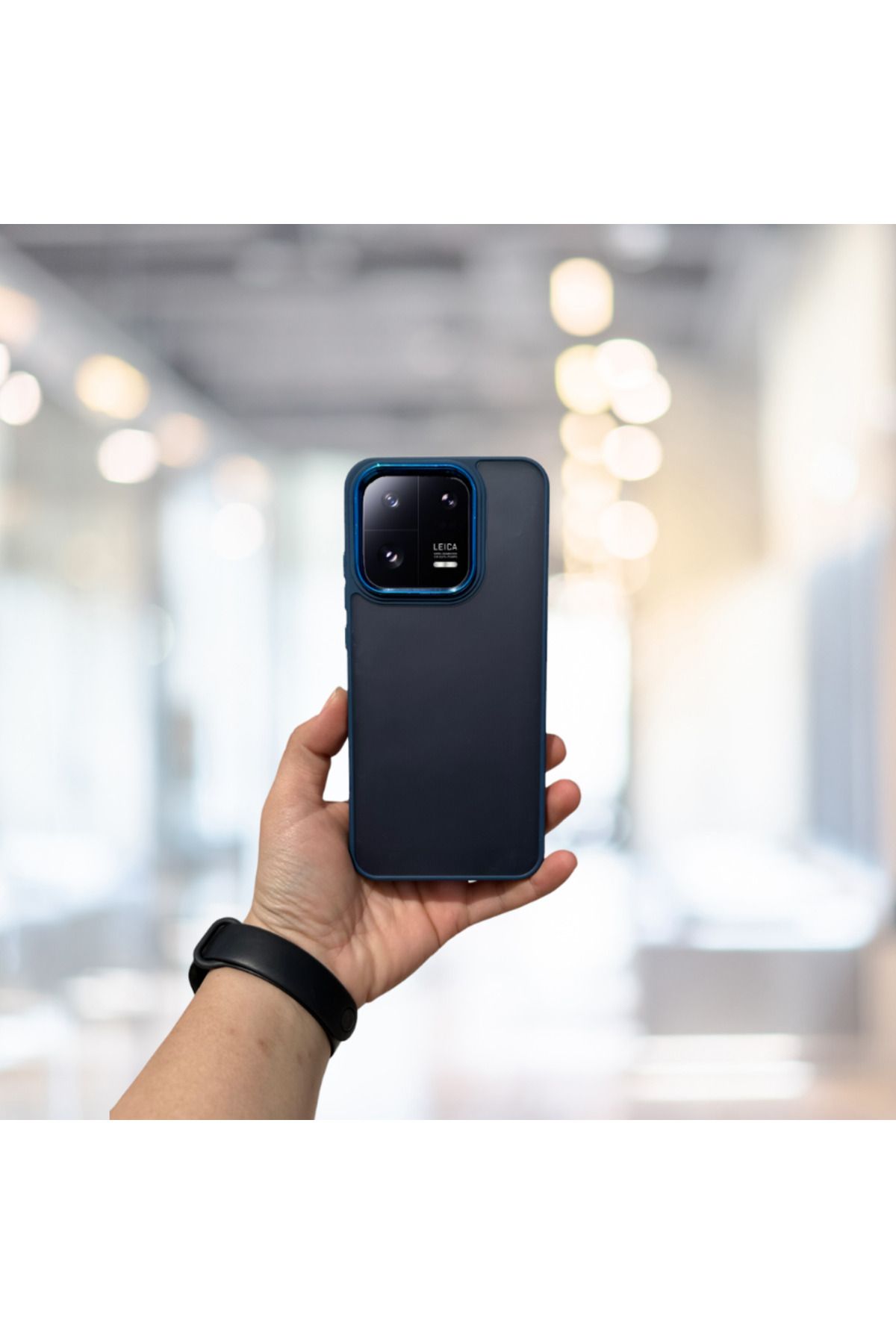 evimdeyokyok Xiaomi Mi 13 Pro Arkası Buzlu Şeffaf Hassas Düğme Kamera Çıkıntılı Sert Mat Perfect Lacivert TdrTR
