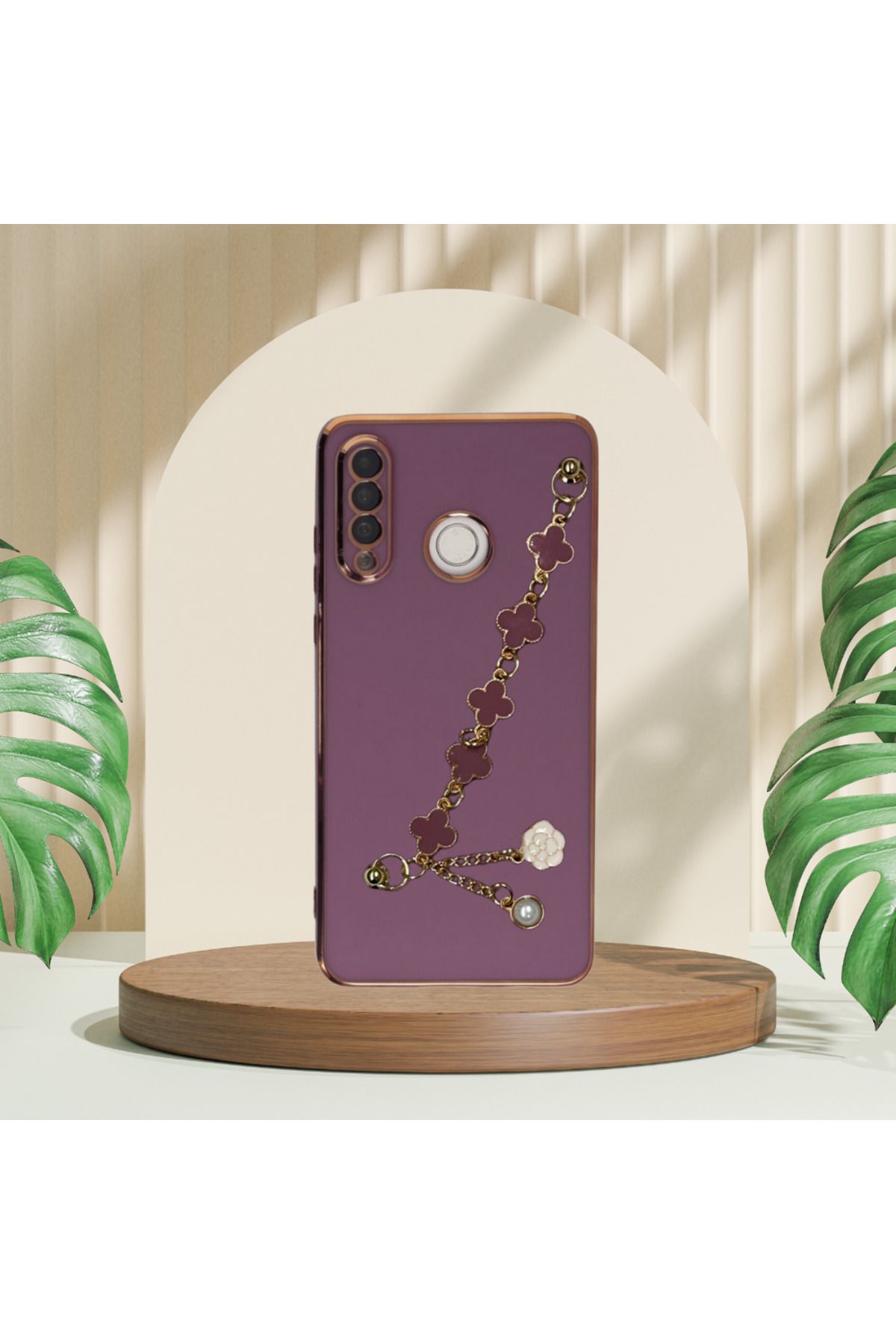 evimdeyokyok Huawei P30 Lite Elçek Şanzelize Kılıf Lila TdrTR