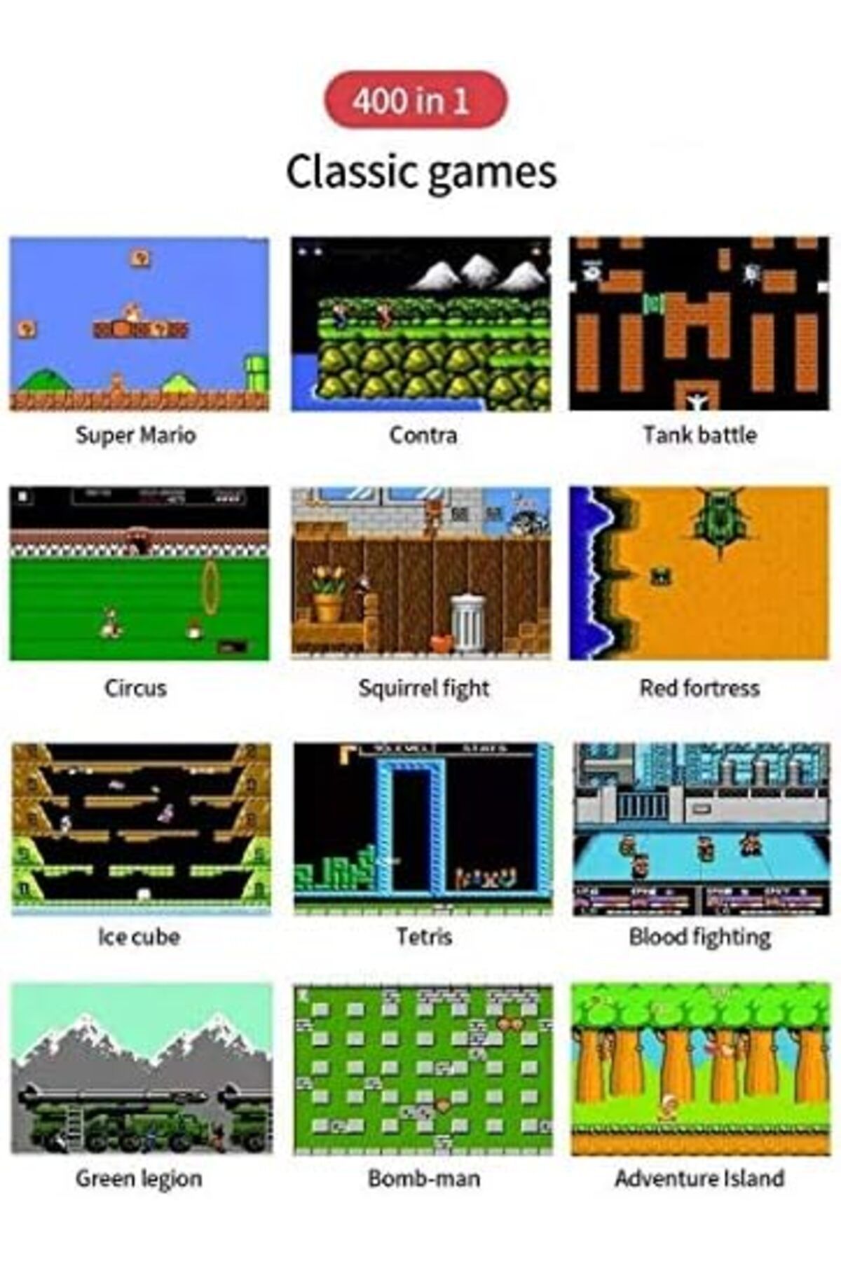 Generic-SUP Game Box Plus 400 in 1 Handheld Console (Yellow) Mini Retro Gaming Device for Kids & Adults Gift 5