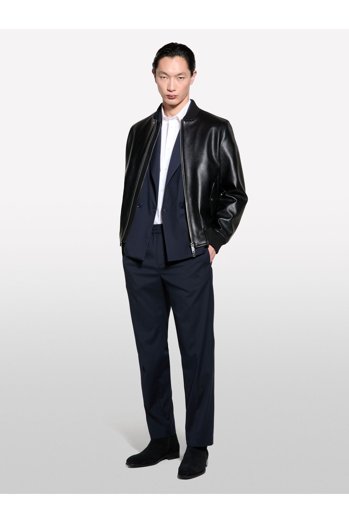 Sisley Erkek Koyu Lacivert Viskoz Karışımlı Fermuar Detaylı Regular Fit Jogger Pantolon