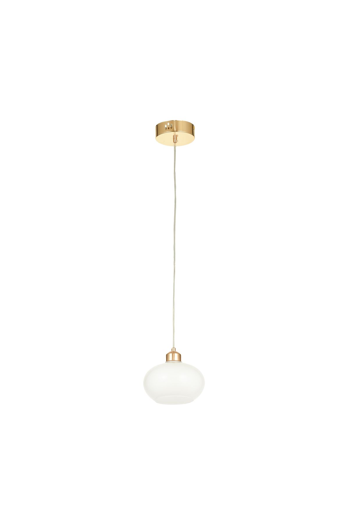 Avizemoda Vanna Tekli Beyaz Camlı Salon Oturma Odası Modern Avize - (Gold Kaplama)