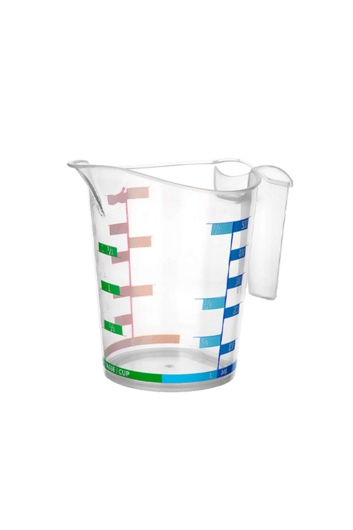KfksStore 1000 ml Renkli Dereceli Sert Plastik Mutfak Ölçü Kabı