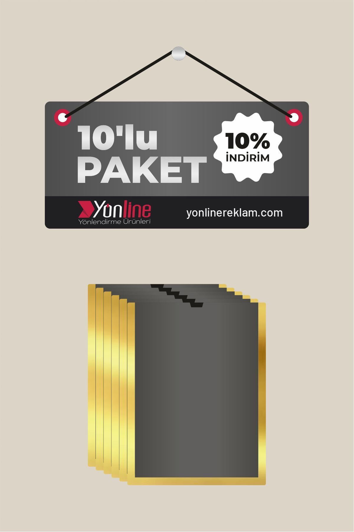 Yönline Duvara Yapışan 10'lu A4 Gold Belge Çerçevesi - Kolay Kullanımlı Modern Föylük