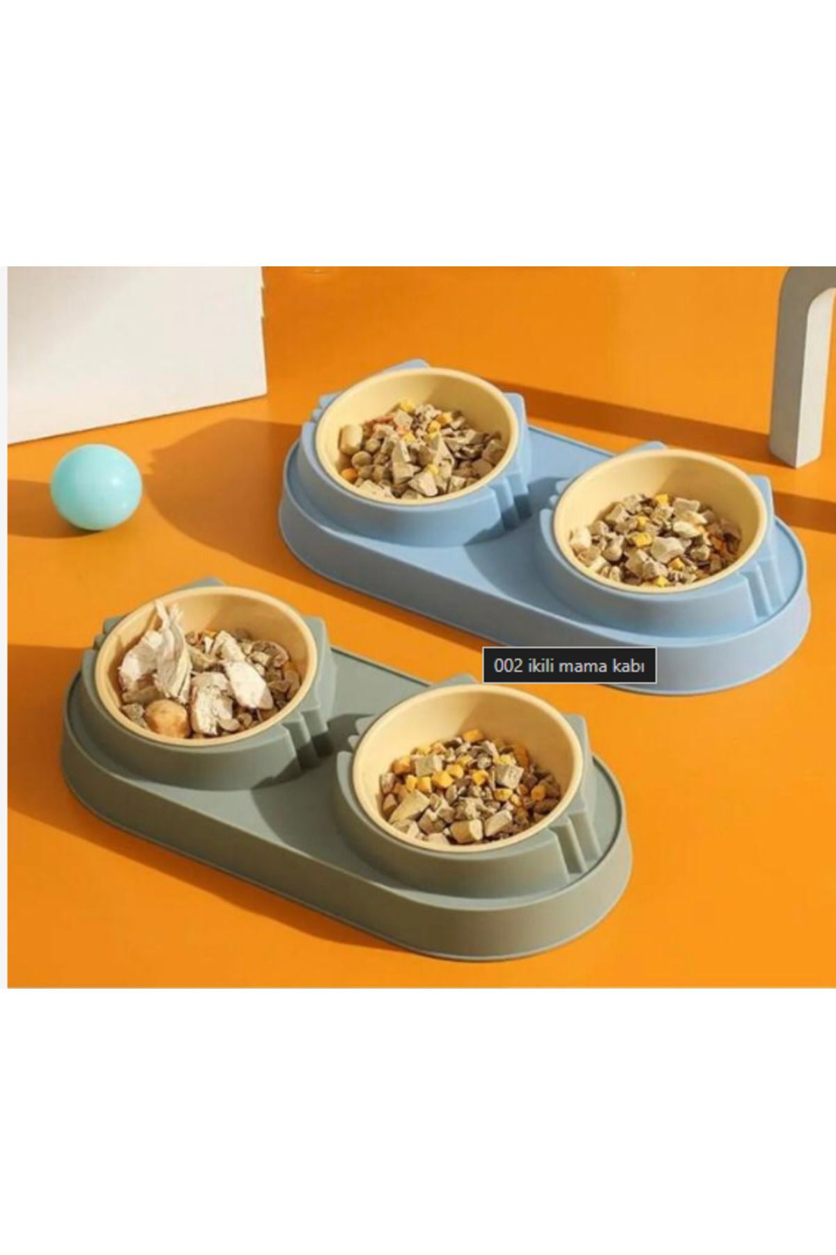 KfksStore Mikopet Çift Bölmeli Mama ve Su Kabı