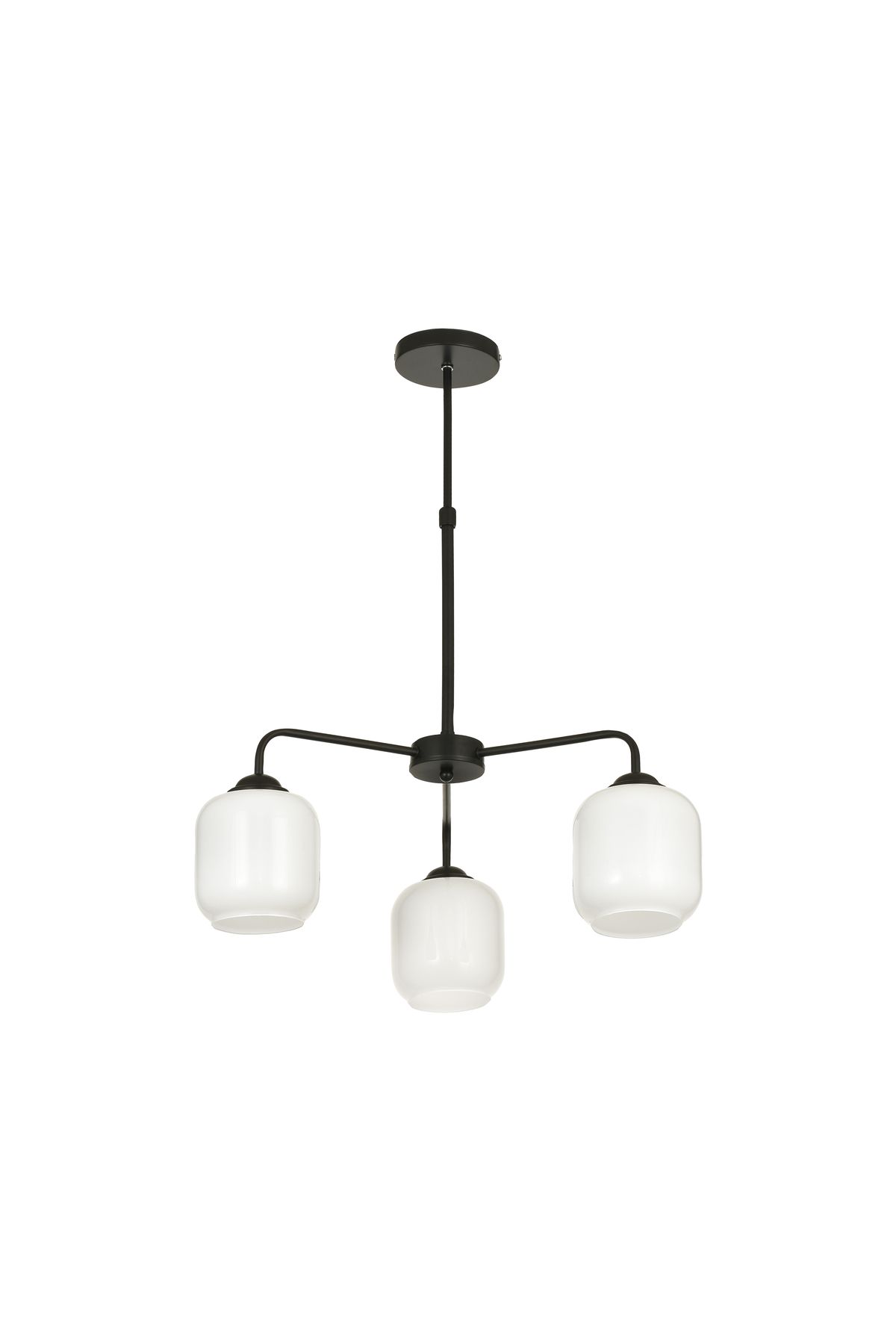 Avizemoda Siena 3 lü Beyaz Camlı Salon Oturma Odası Modern Sarkıt Avize - (Siyah)