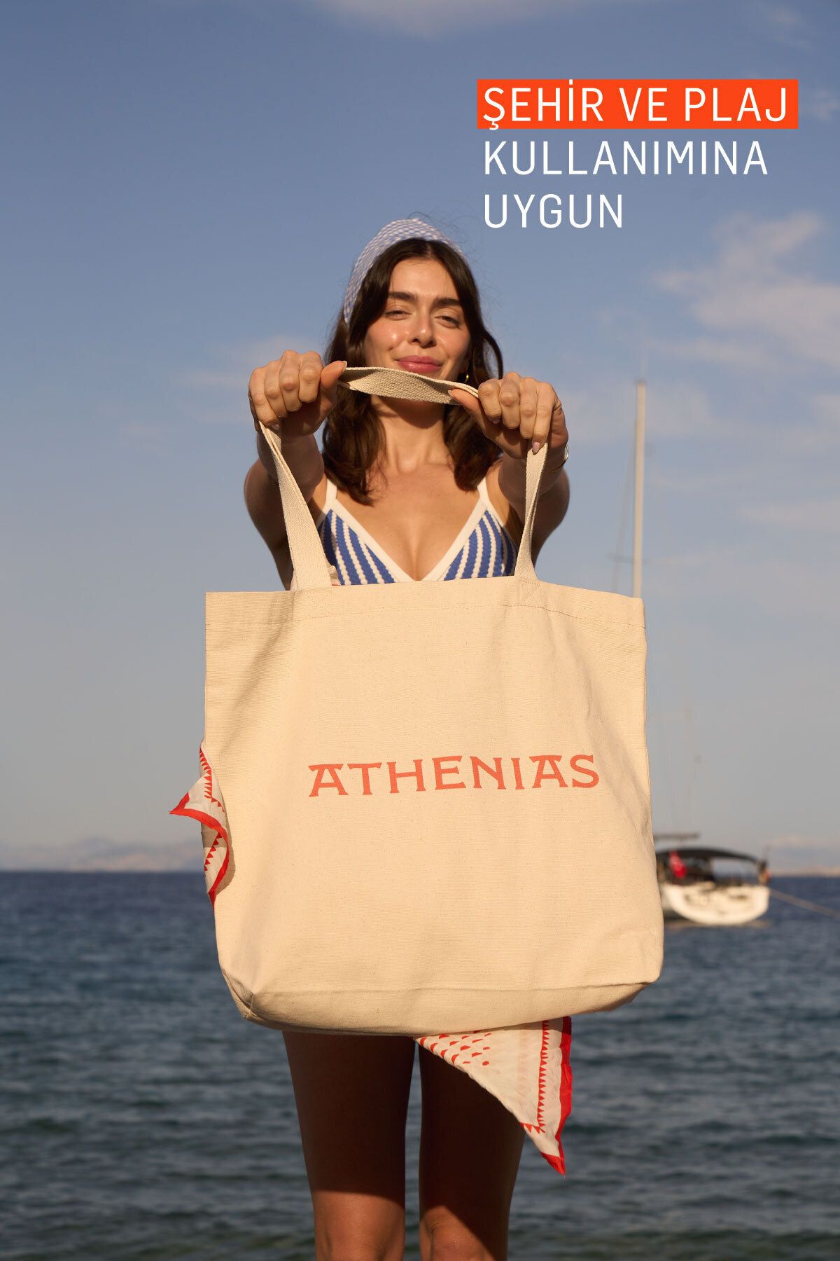 Athenias-Beach and Multi-purpose Canvas Fabric Bag 2