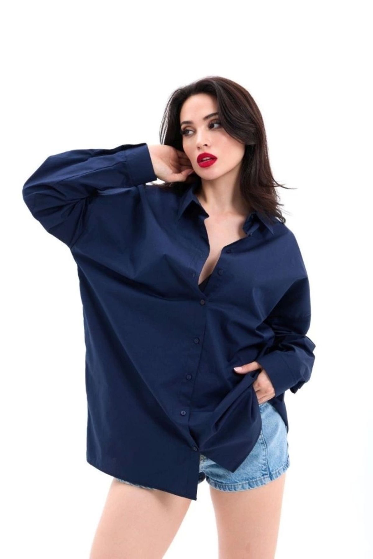 Butik 7448 GÖMLEK-LACİVERT