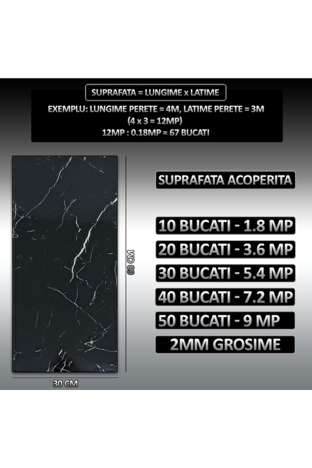 NEXTLY-Set of 10 Self-Adhesive Wallpaper Imitation Marble, Waterproof, Adjustable, Strong Adhesive, Lightweight 4