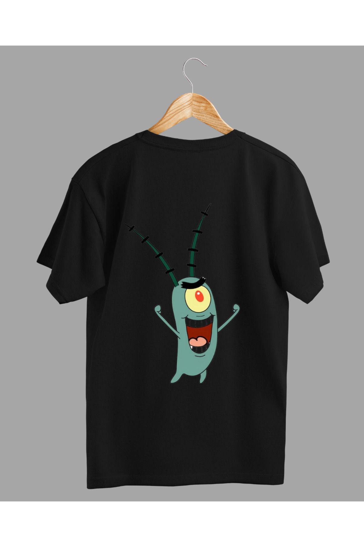 Ebiidesign Sünger Bob Plankton Sheldon Tasarımlı Baskılı T-Shirt