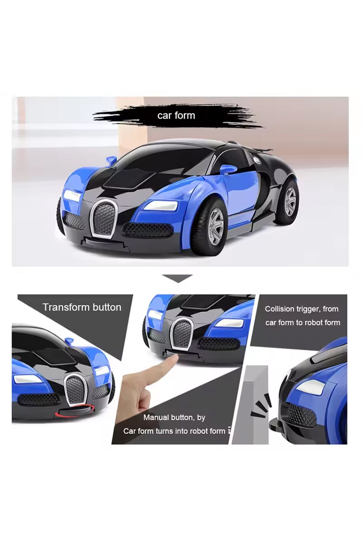 Choice-Blue Transforming Robot With One Click Automatic Shape Conversion Boy Gift Toy Car Parent Child Inte 4