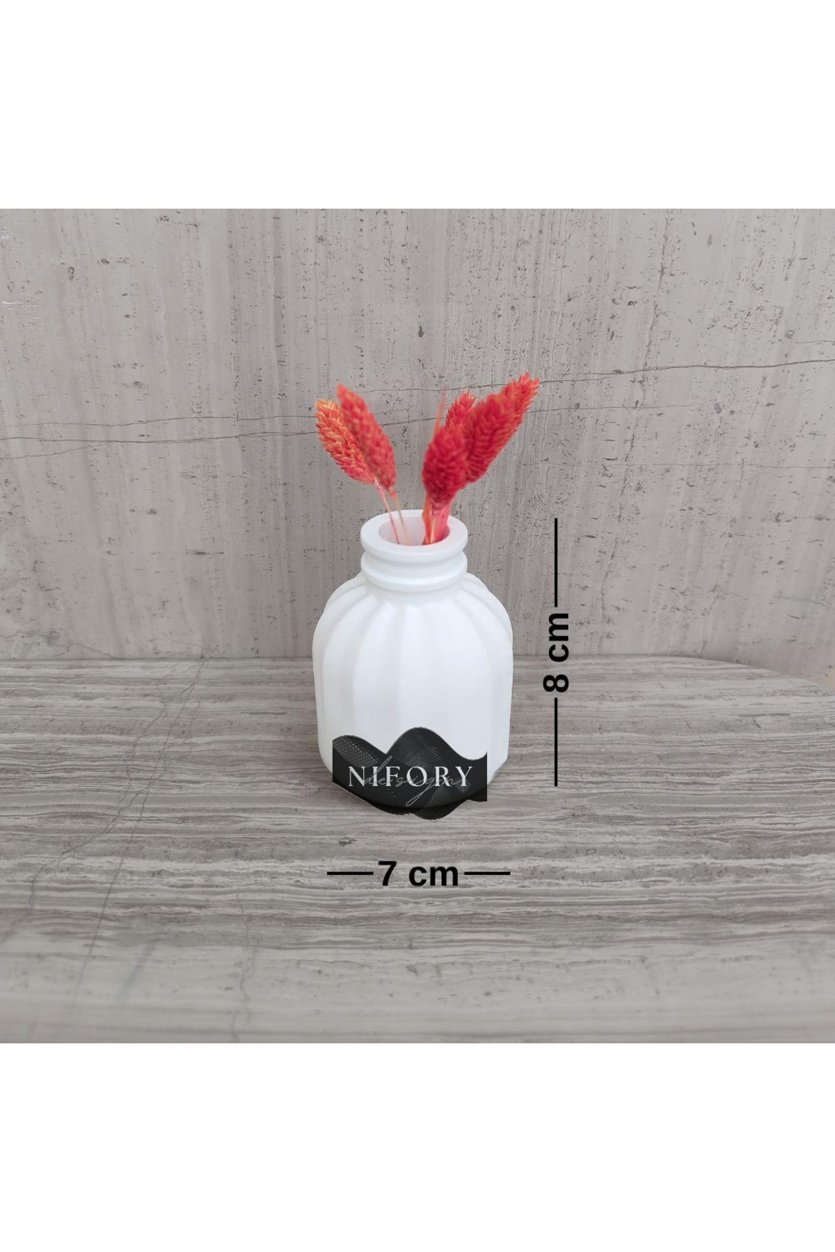 Nifory 520-N0277 Dekoratif Beton Sunum Aksesuar Set Beton Biblo Organizer Takımı Çok Amaçlı Dekoratif Set