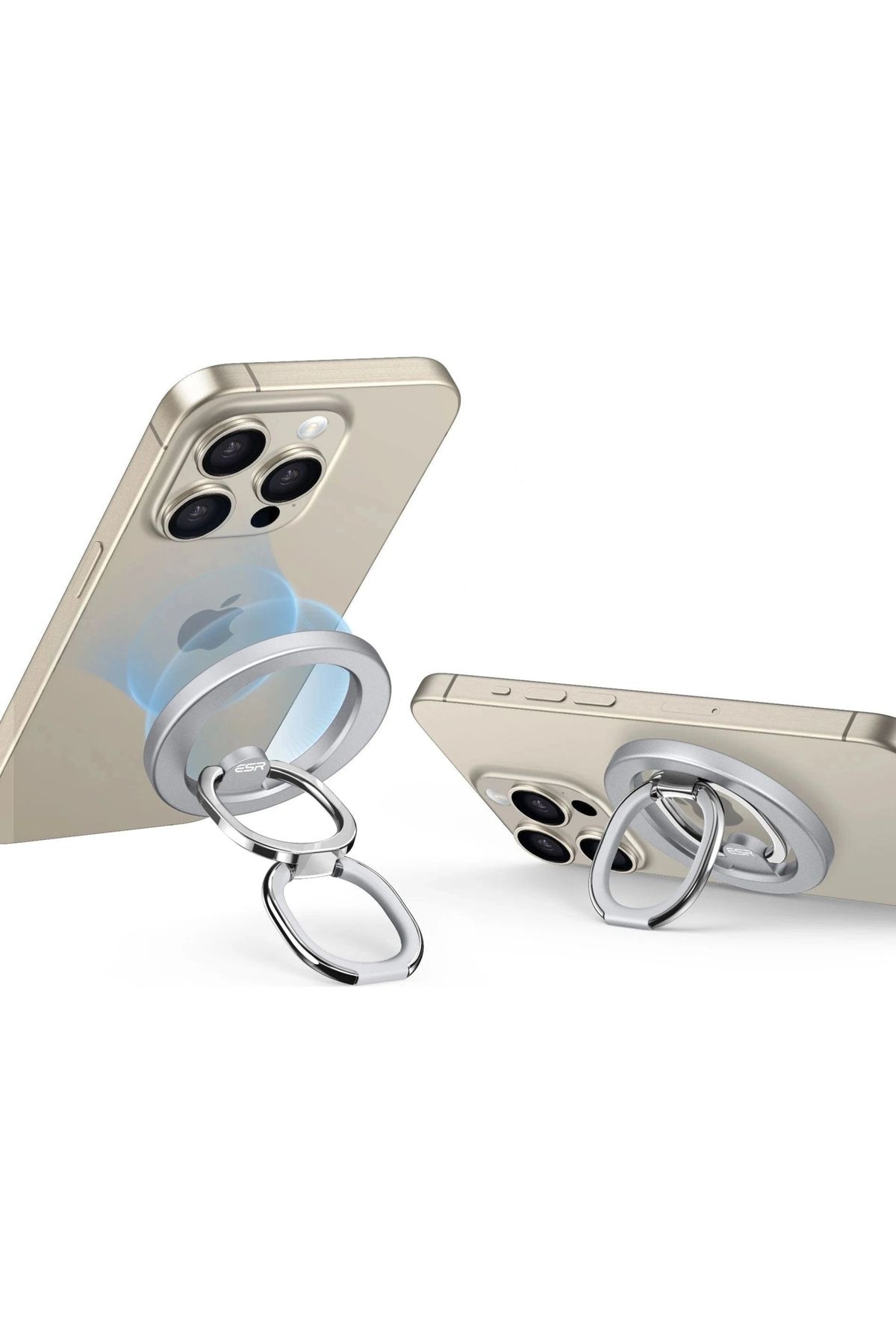 ESR Magsafe Halka Plaka Stand Özellikli Halolock Ring Stand - Gümüş Gri