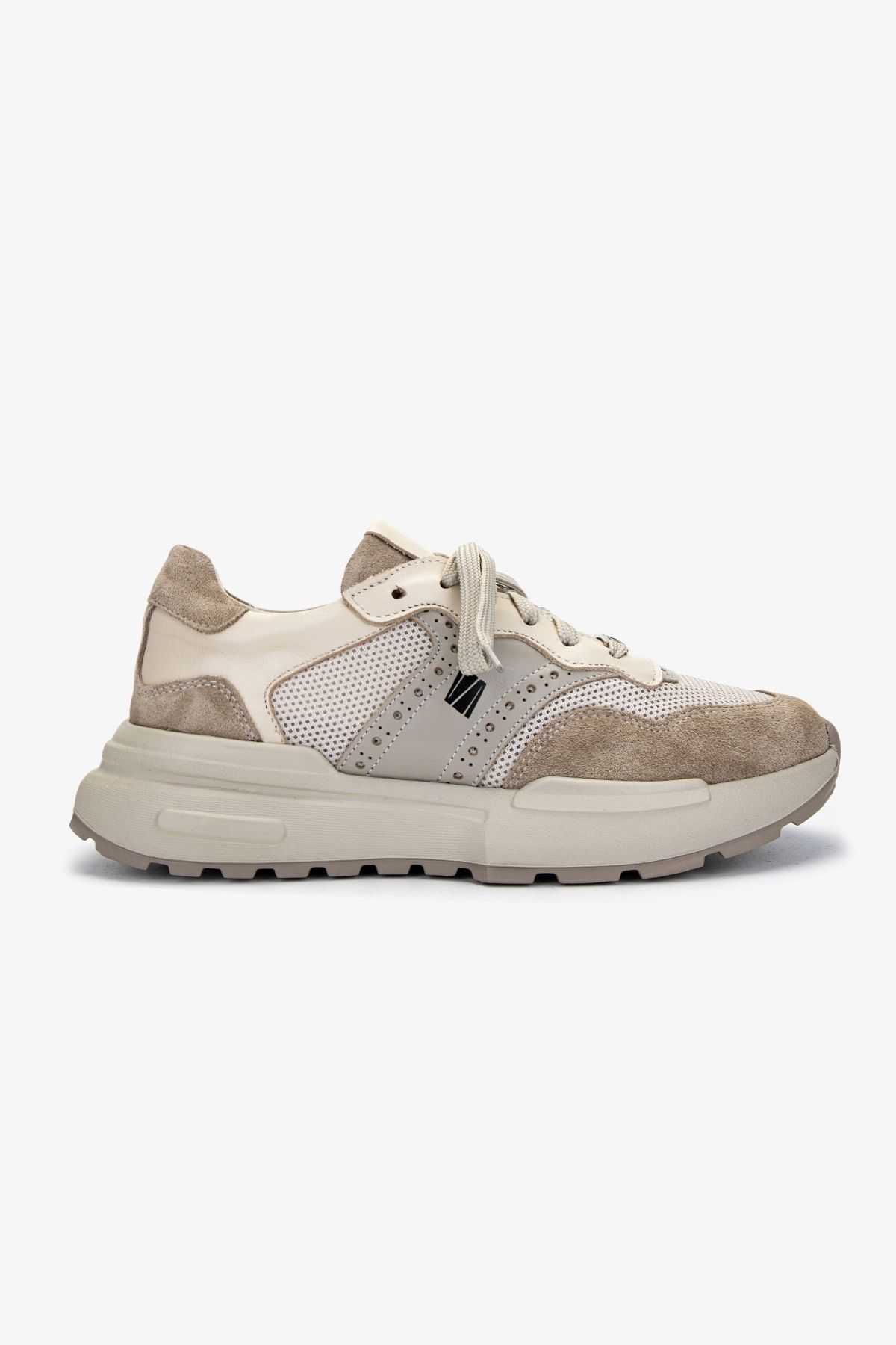 Valmenti Kadın Hakiki Deri Bej Süet Sneakers & Spor Ayakkabı