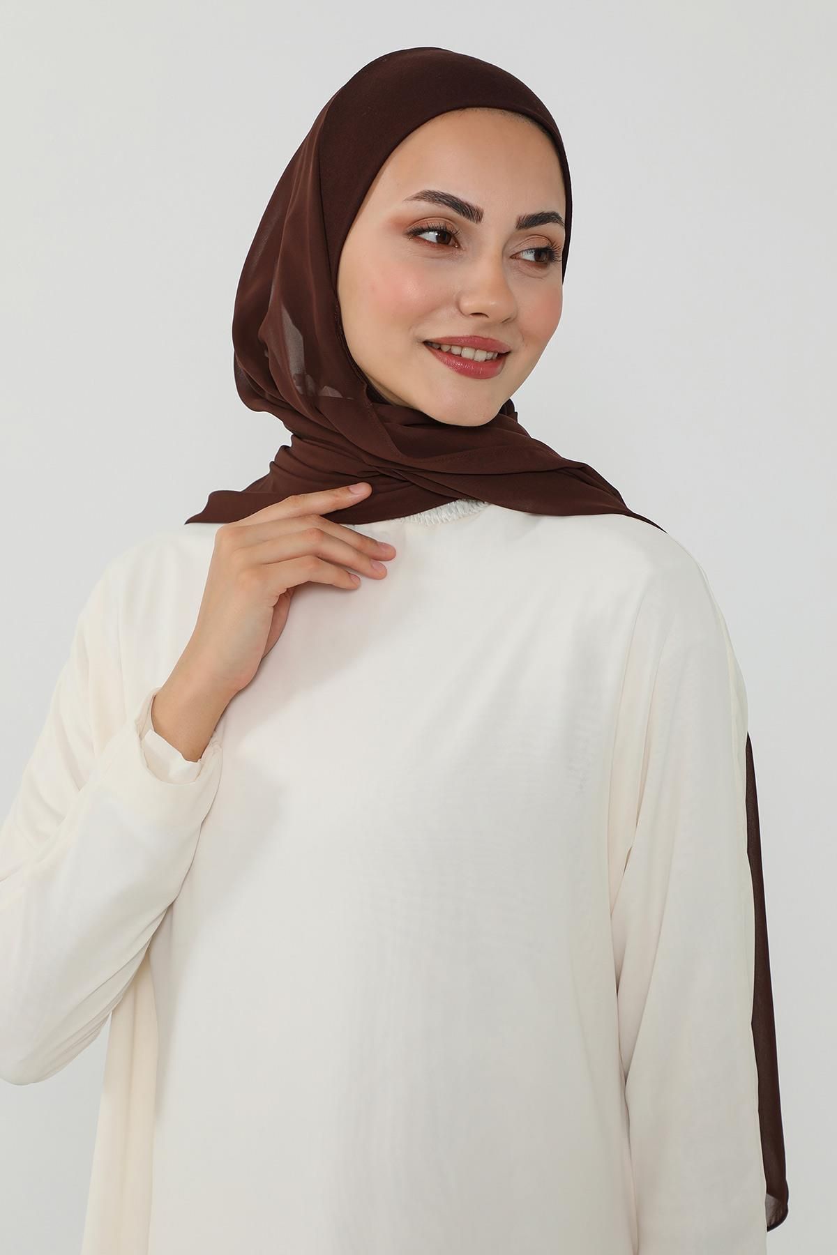 Aisha's Design-Practical Chiffon Shawl with Combed Cotton Inner Bonnet, Ps-53 3