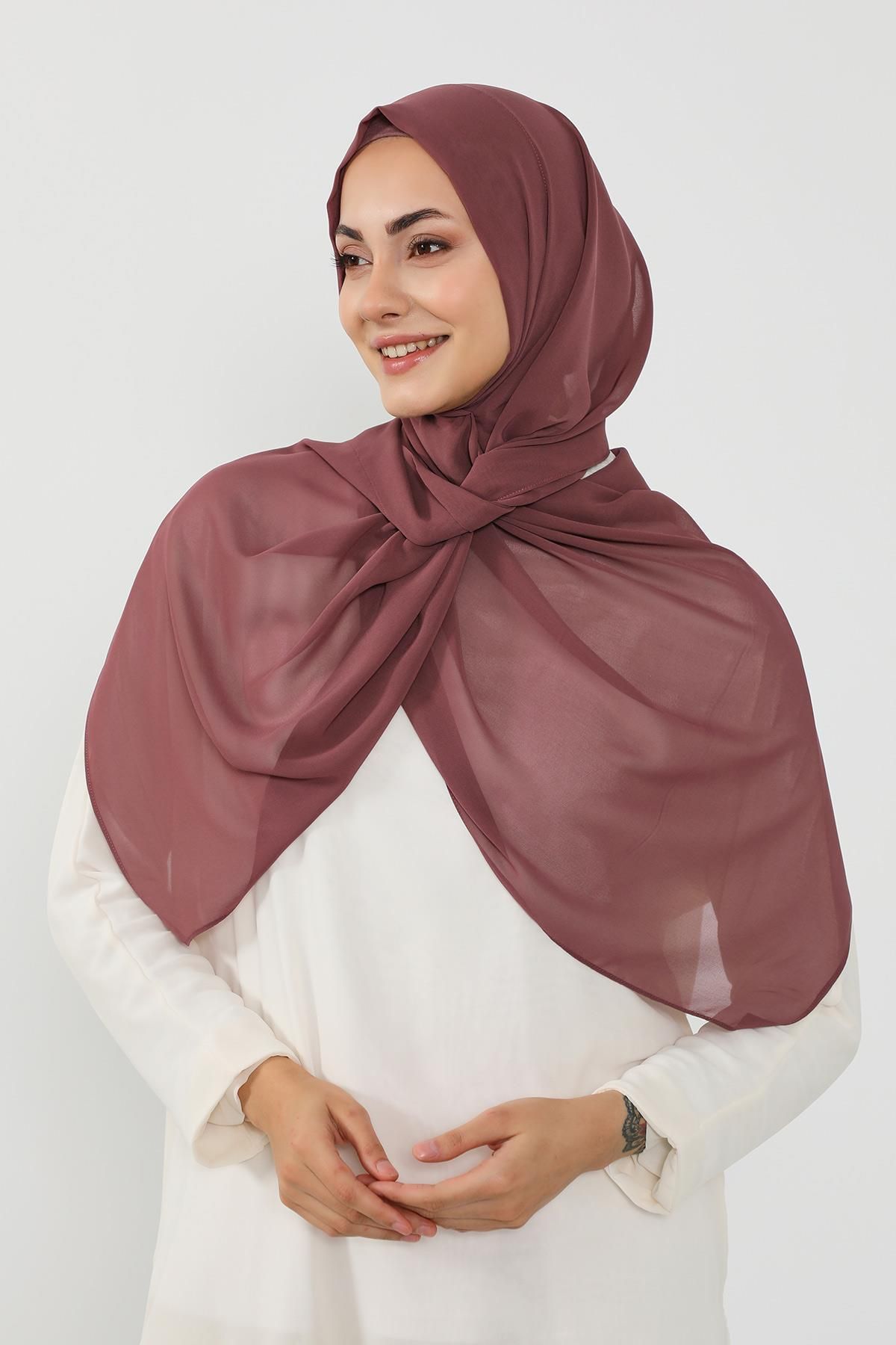 Aisha's Design Penye İç Boneli Pratik Şifon Şal,PS-48