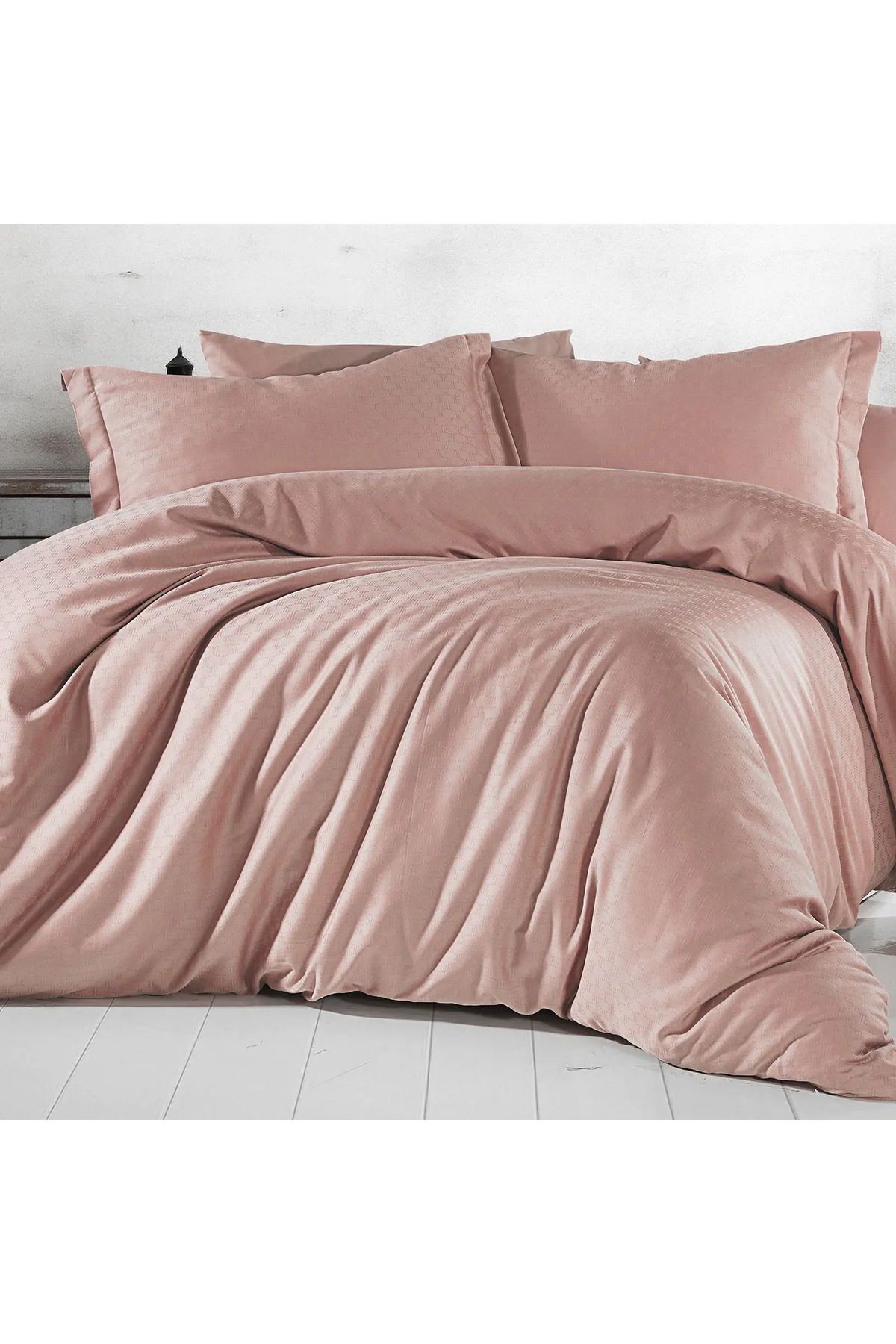 ELLE HOME Jacquard Çift Kişilik Nevresim Takımı - Pudra