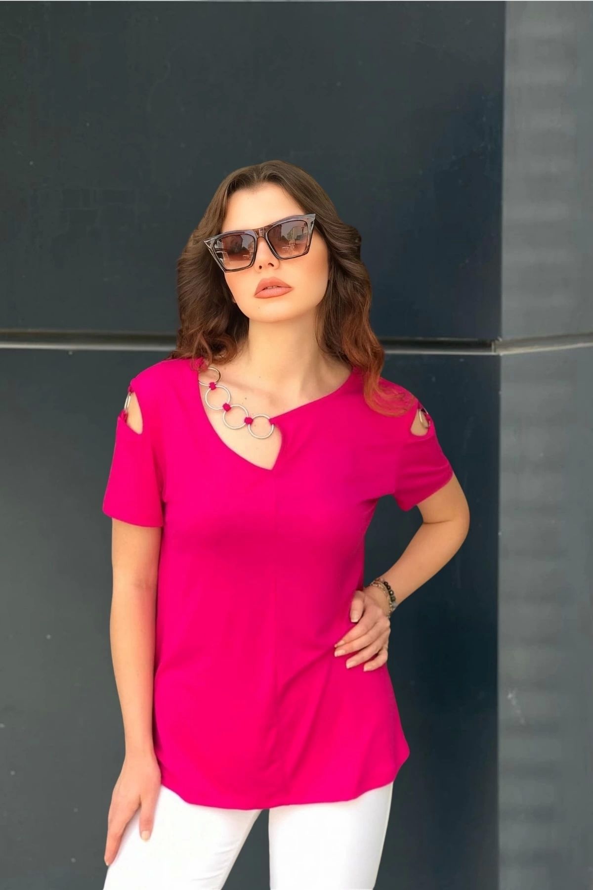 aytemas Metal Halka Detaylı Bluz