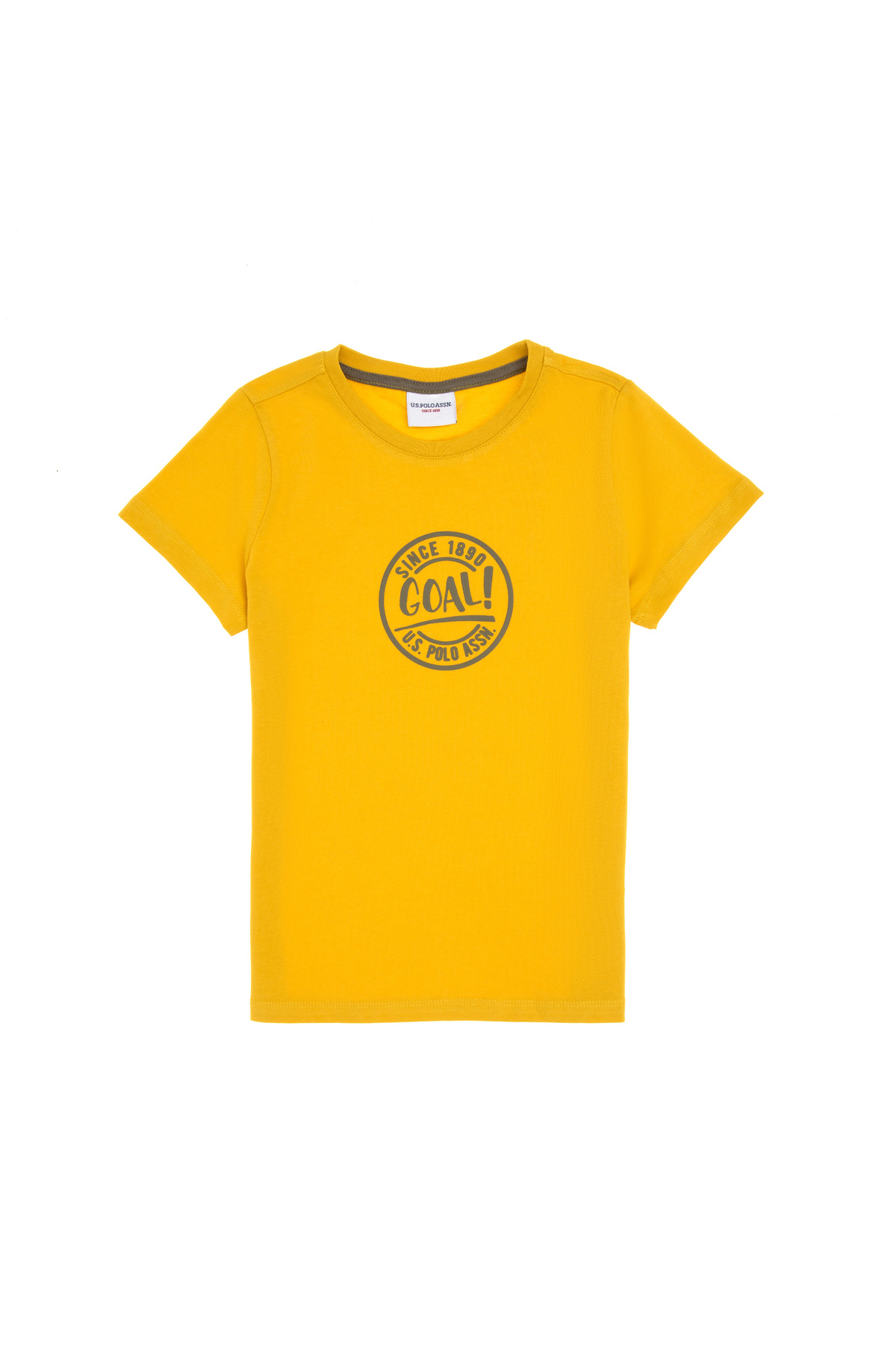 یو اس پولو تیشرت پسرانه یقه گرد زرد رنگ 50300383-VR094 یو اس پولو تیشرت پسرانه یقه گرد زرد رنگ 50300383-VR094