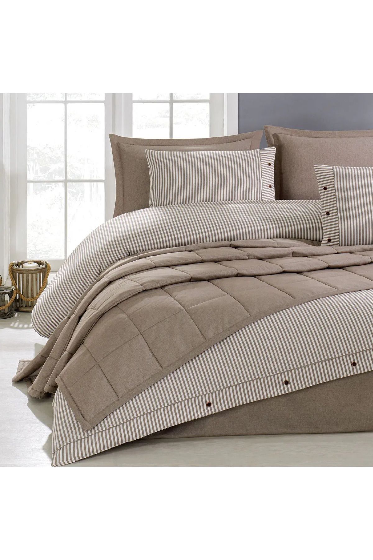 ELLE HOME Lina Çift Kişilik Nevresim Takımı - Bej