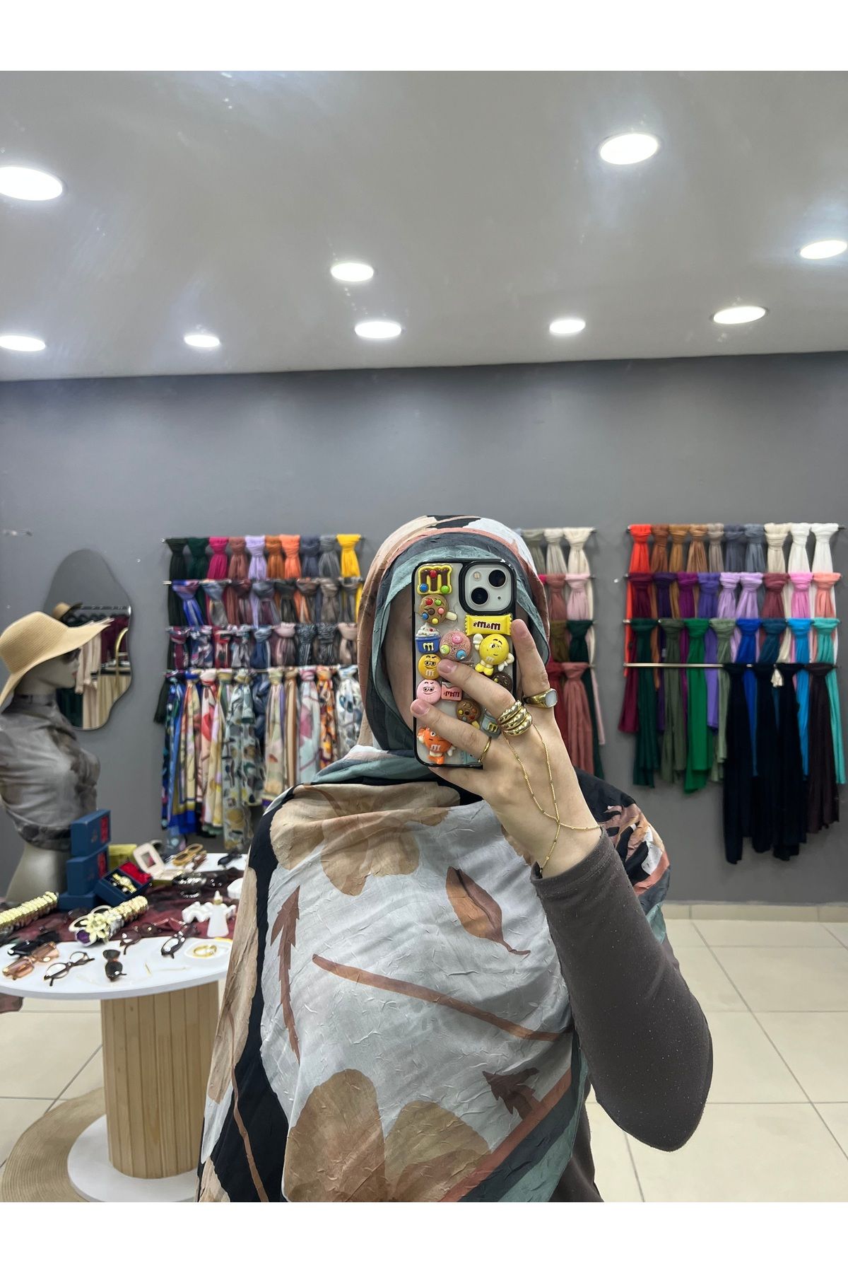 MADİ Ruby desen parlak pamuk şal