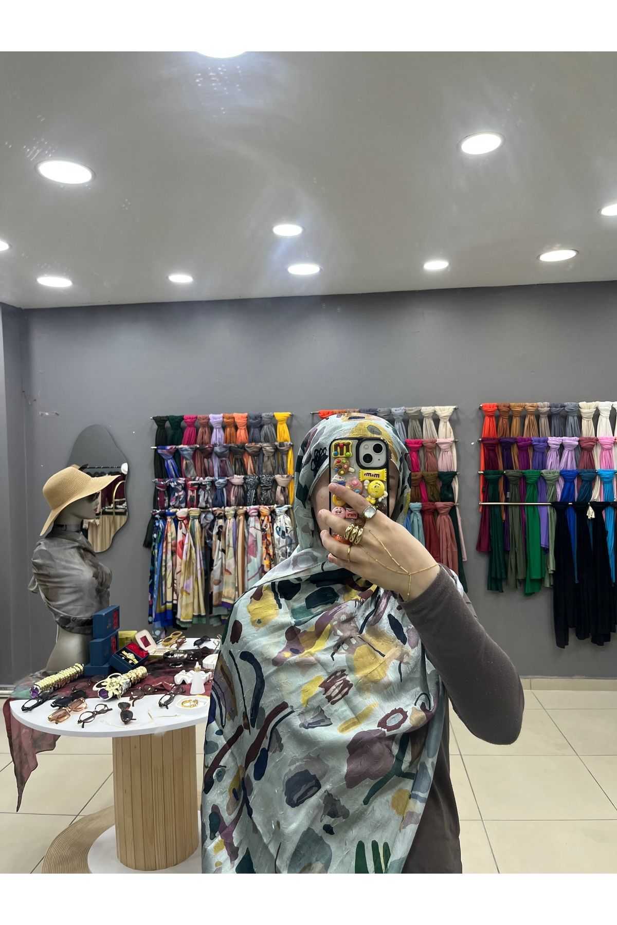MADİ Ruby Desen Parlak Pamuk Şal