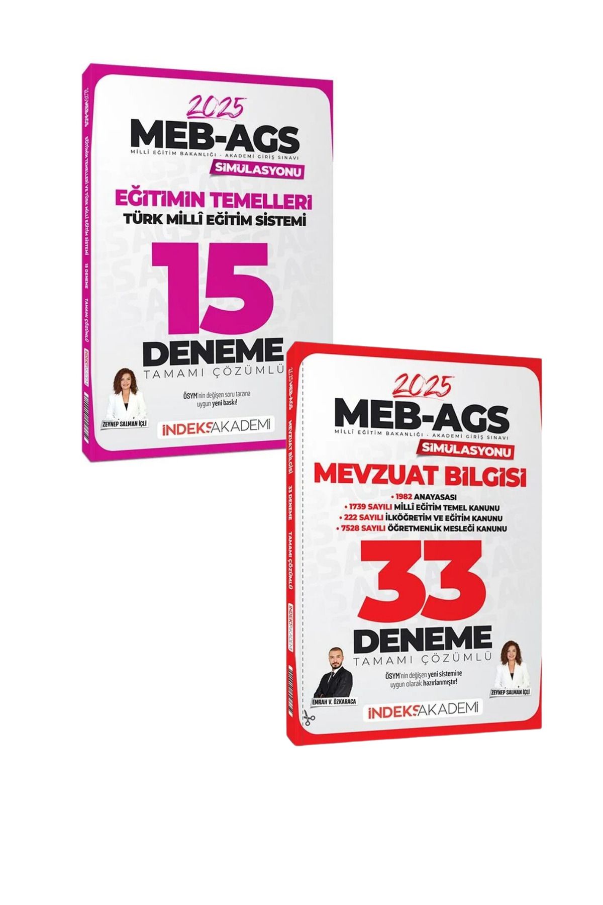 İndeks Akademi 2025 MEB-AGS Eğitimin Temelleri ve Türk Milli Eğitim Sistemi+Mevzuat Deneme Seti-2 KİTAP-SET