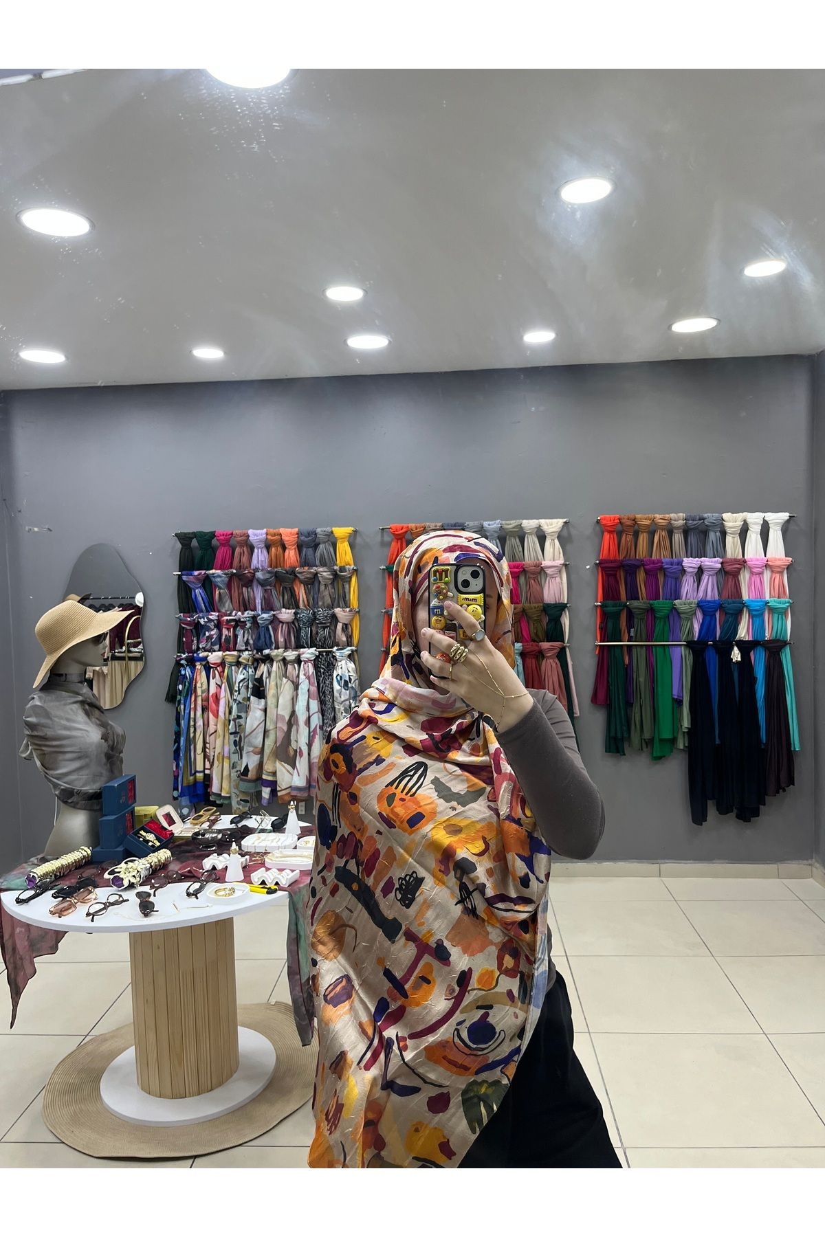 MADİ Ruby desen parlak pamuk şal