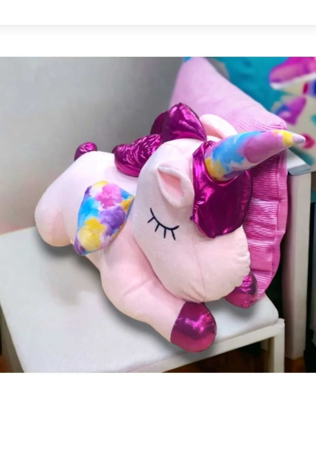 Kids Tek Boynuzlu At Ünicorn 70 Cm Uyku Arkadaşı Peluş Oyuncak Ponny
