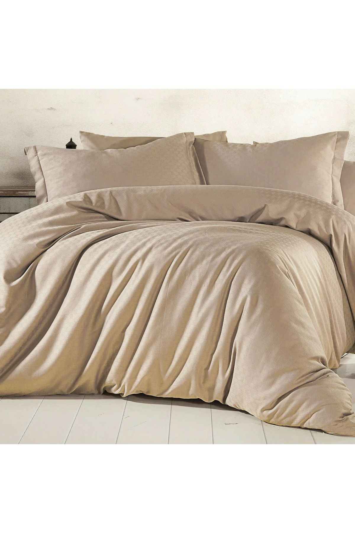 ELLE HOME Jacquard Çift Kişilik Nevresim Takımı - Bej