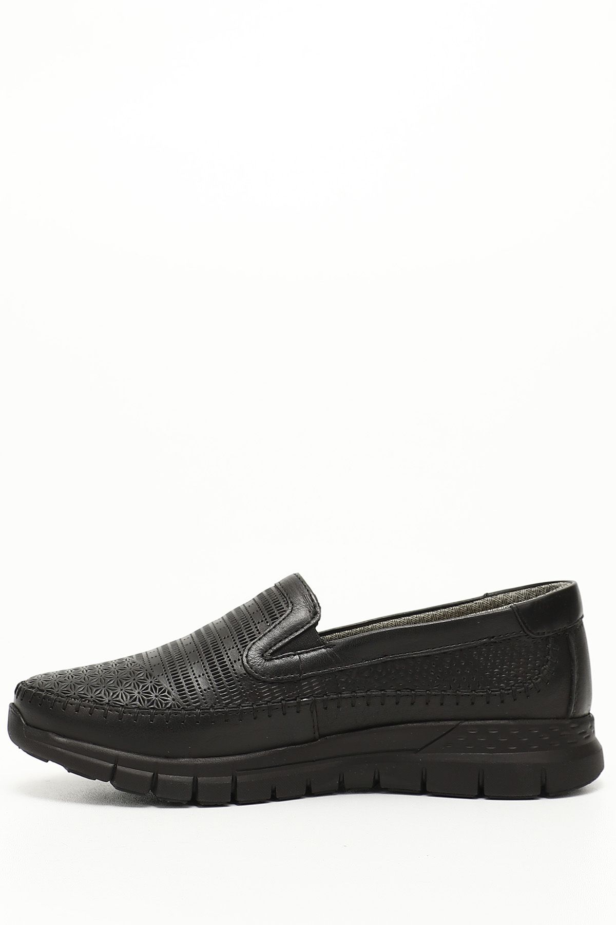 GÖNDERİ(R)-Women / Girls Black Gön Genuine Leather Round Toe Wedge Sole Women's Casual Shoes 42922 3
