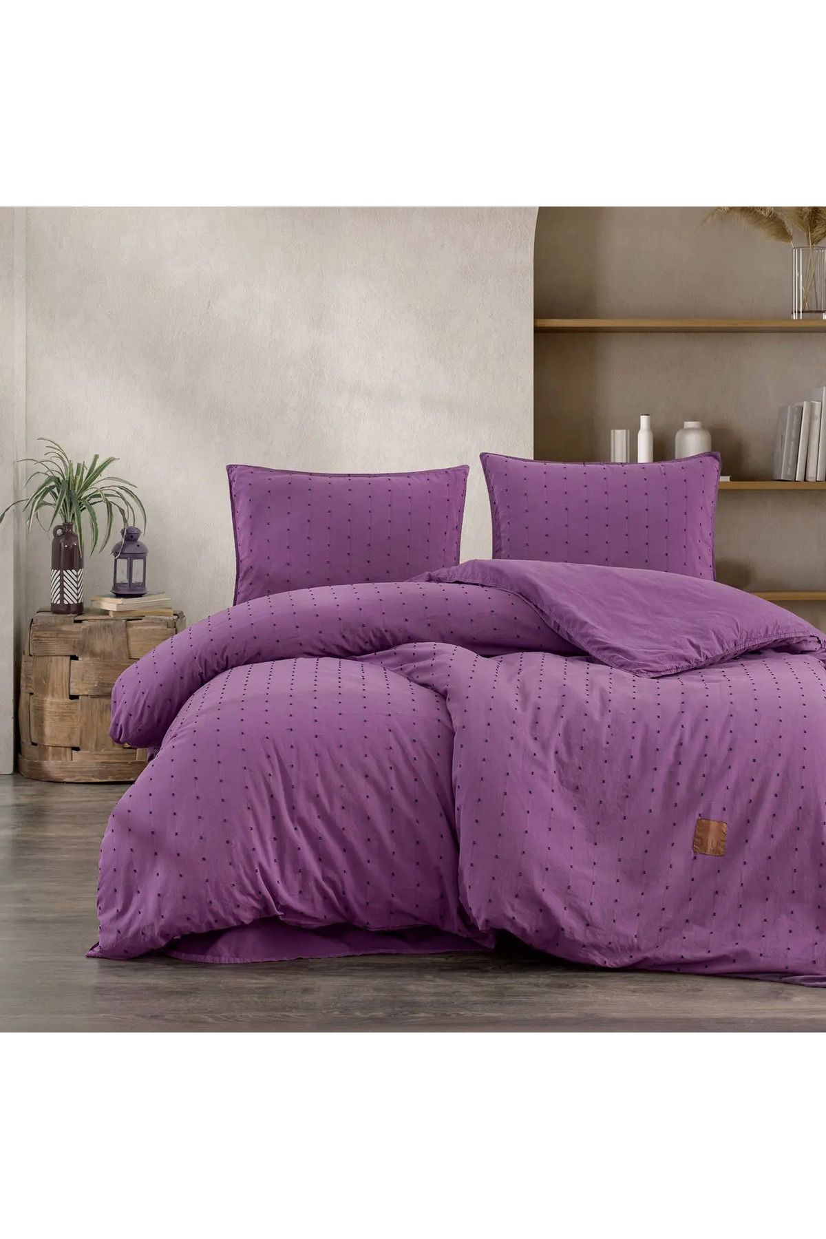ELLE HOME Pery Çift Kişilik Nevresim Takımı - Lila