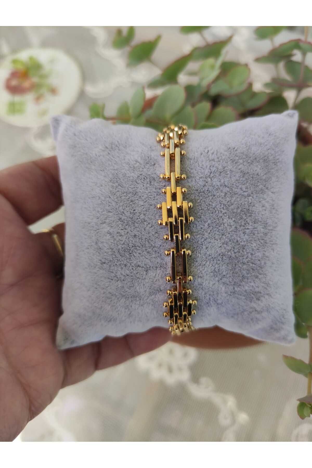MODA Gold Izgara Model Kadın Çelik Bileklik