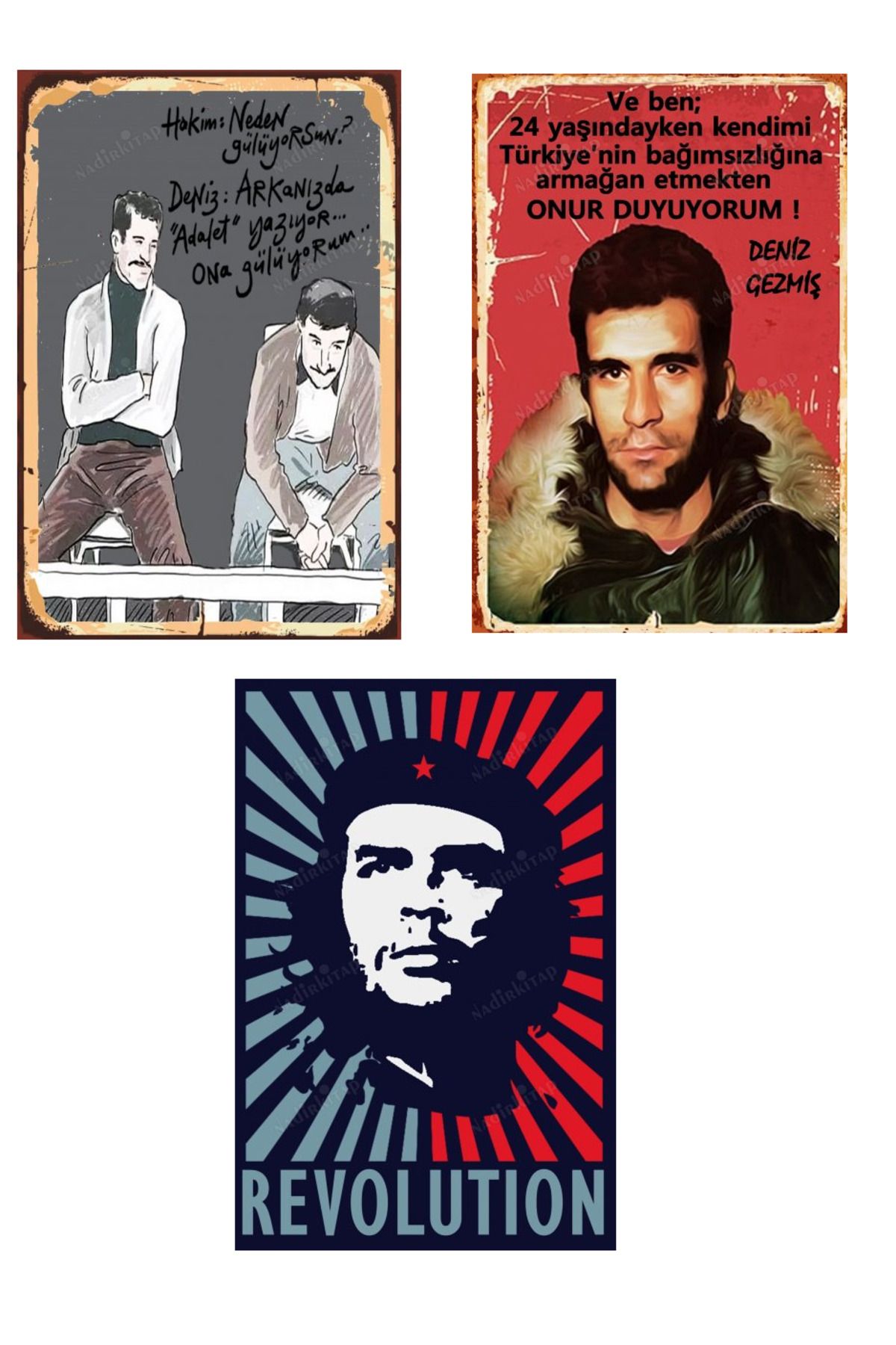 Marsis Yayınları Deniz Gezmiş Ahşap Poster 20*30 3 Parça