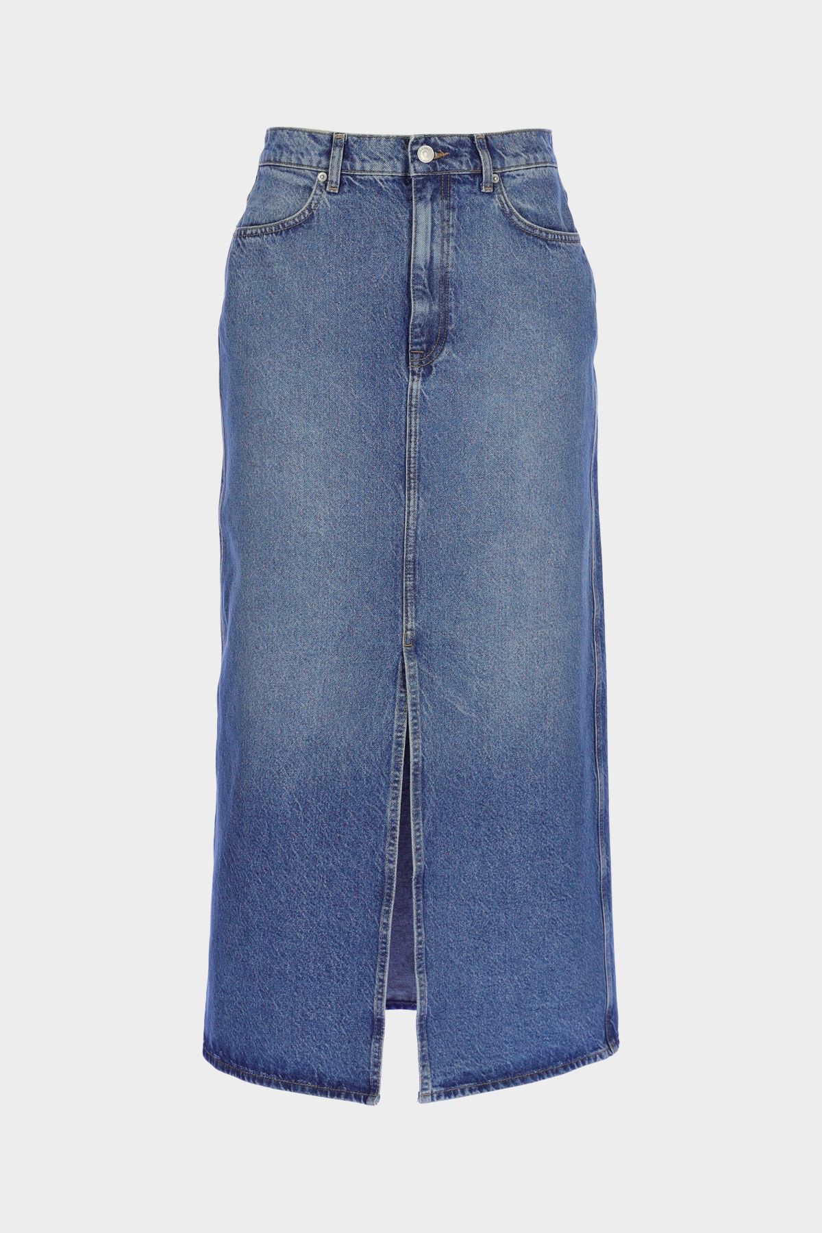 CROSS JEANS Açık Mavi Yüksek Bel Maxi Jean Etek C 4532-059