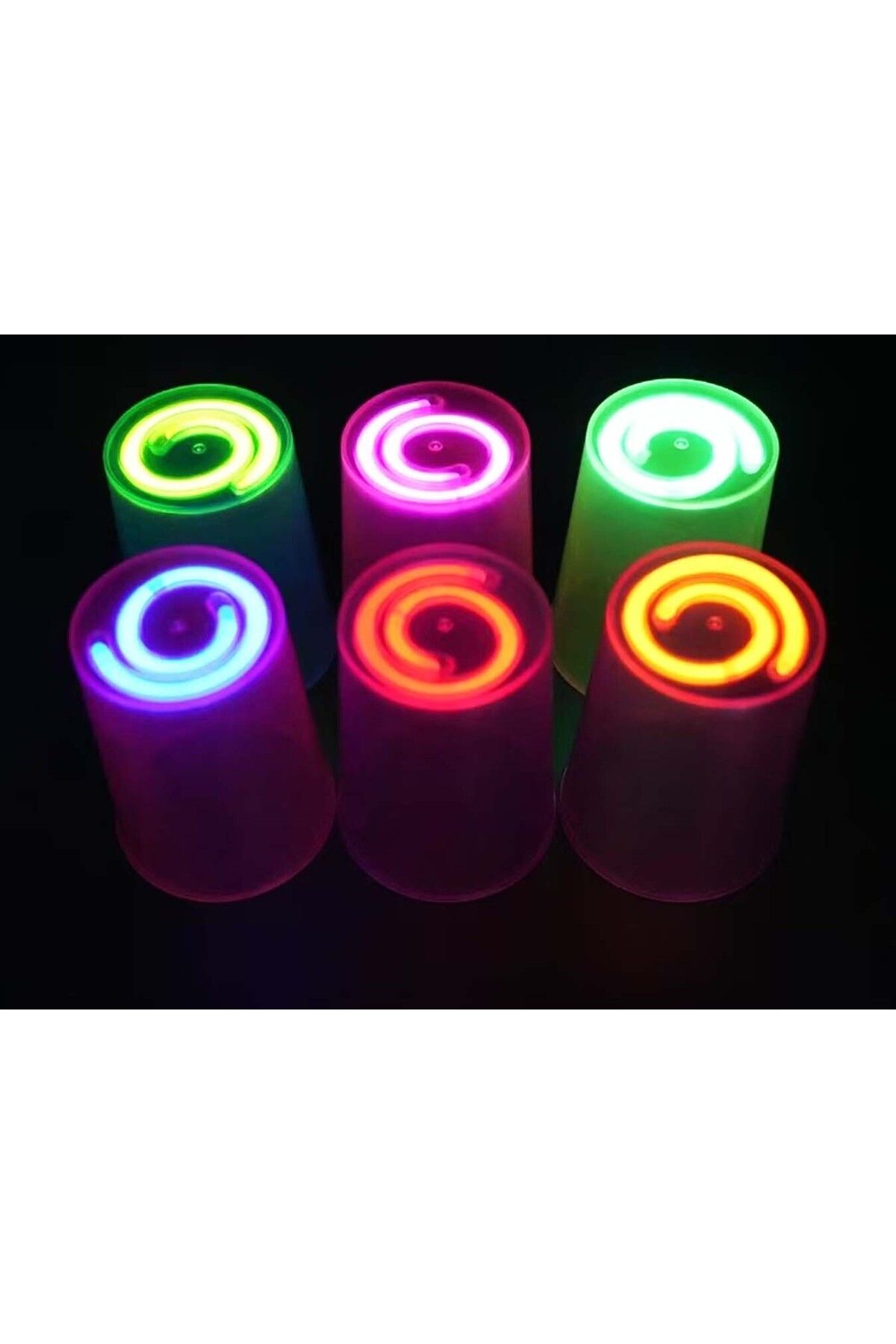 Avantaj Kapıda ® Karanlıkta Yanan Gece Işığı Mega Glow Bardaklar 8 Adet 8.5 x 10.5 cm (Parti Temalı)