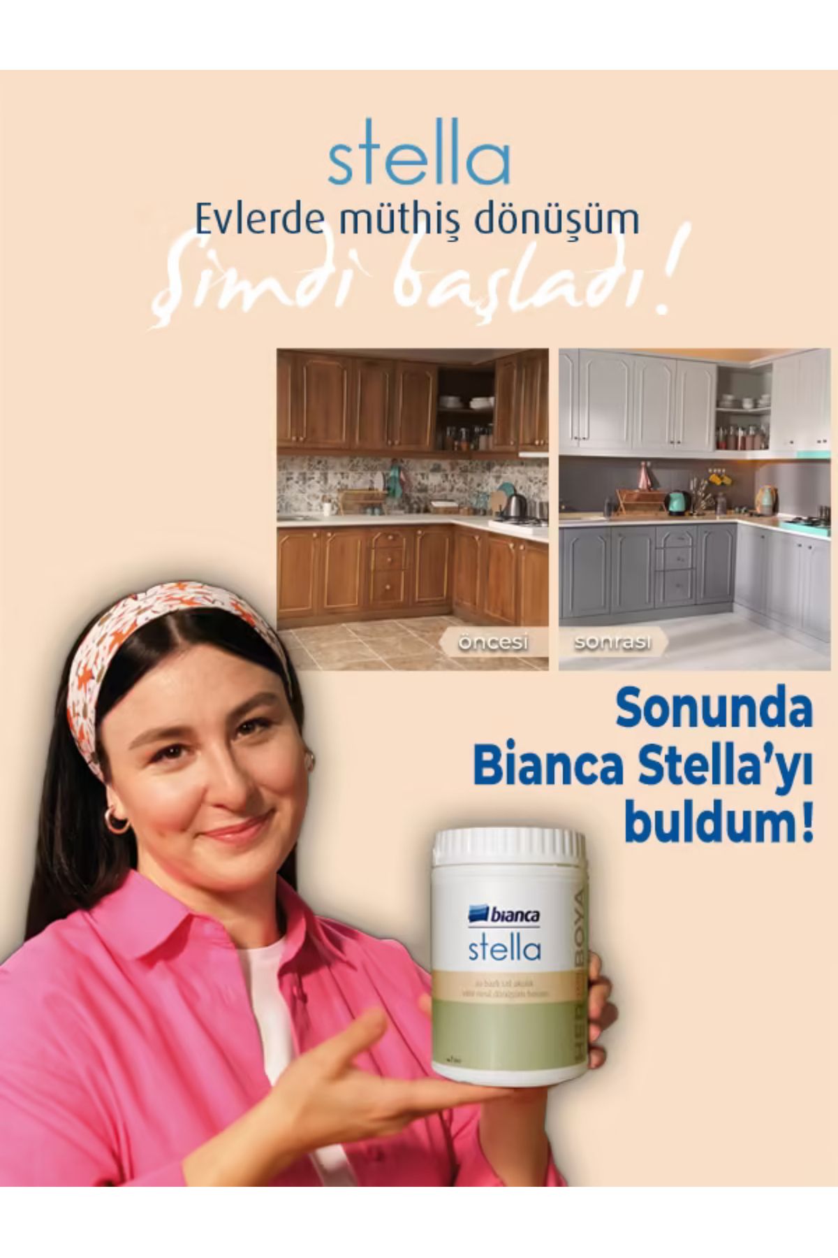 Stella Bianca Su Bazlı Saf Akrilik Boya Kokusuz Renk Krater 1 Litre