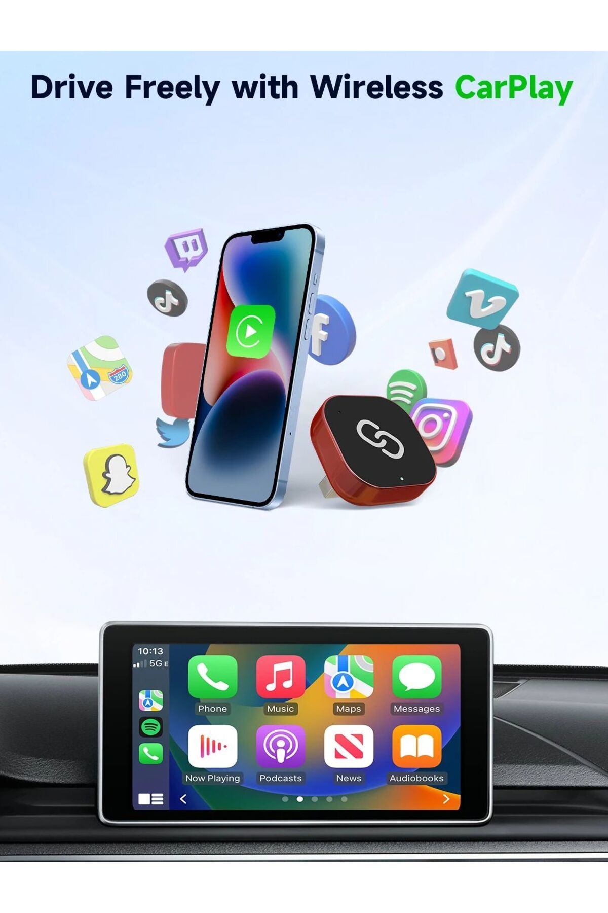 Choice-2 In 1 Wireless Carplay Adapter Plug & Plug Auto Connect No Delay Converts Wired To Wireless Comp... 8