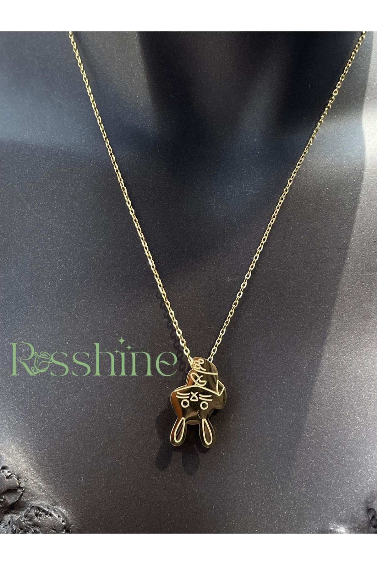 rosshine Gold Tavşan Model Çelik Kolye