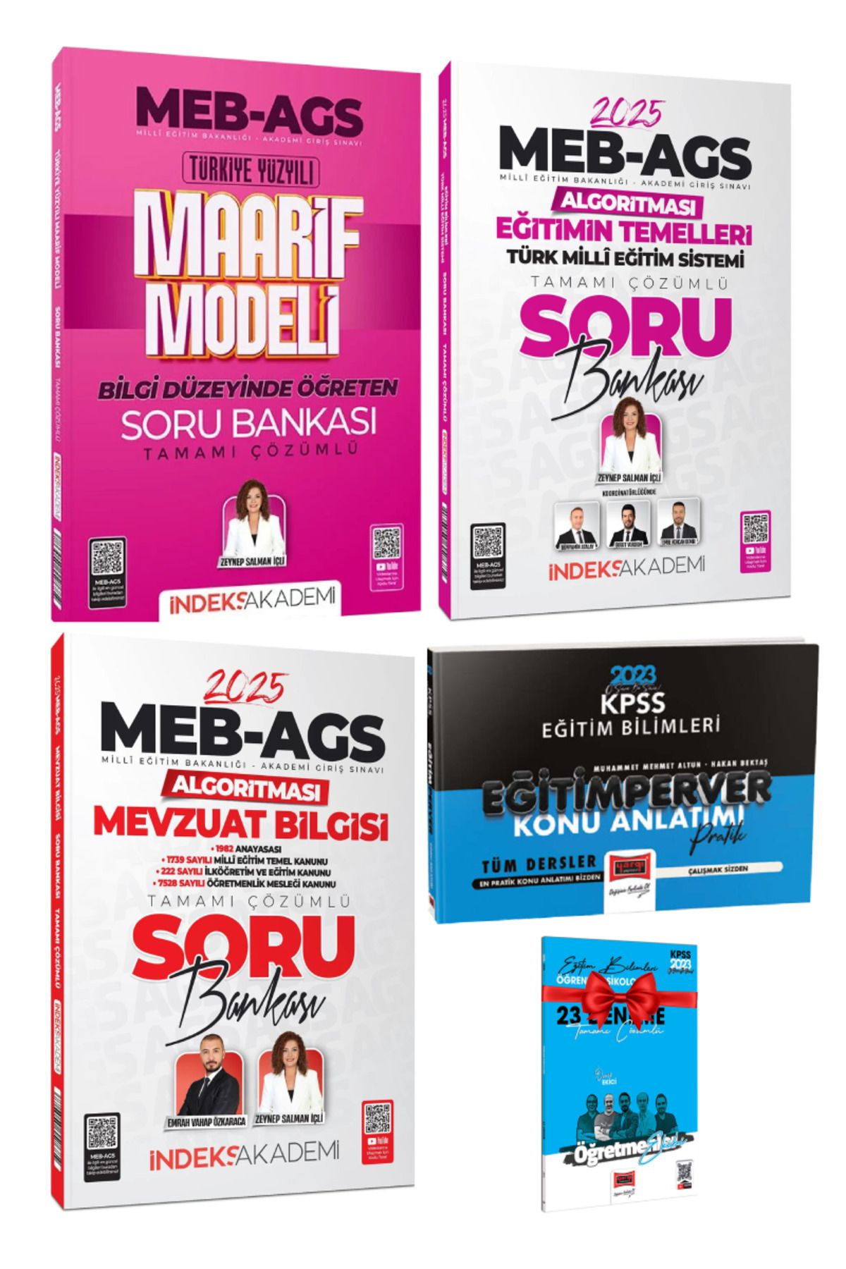 İndeks Akademi MEB AGS Emrah Vahap - Zeynep Salman Mevzuat Bilgisi+ Eğitimin Temelleri+ Maarif Modeli Soru Bankası